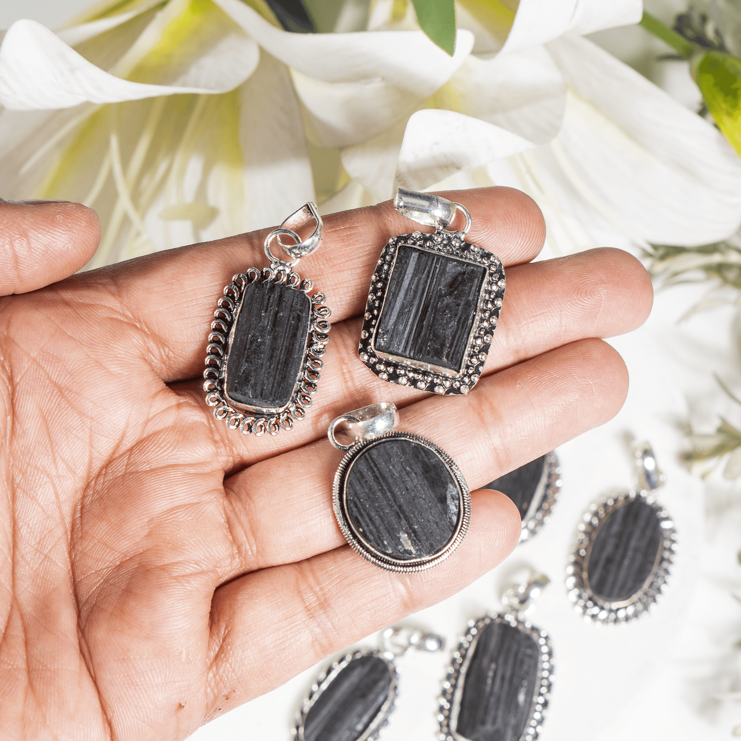 Black tourmaline Pendants – Natural Crystal Pendants Healing Gemstone Pendants