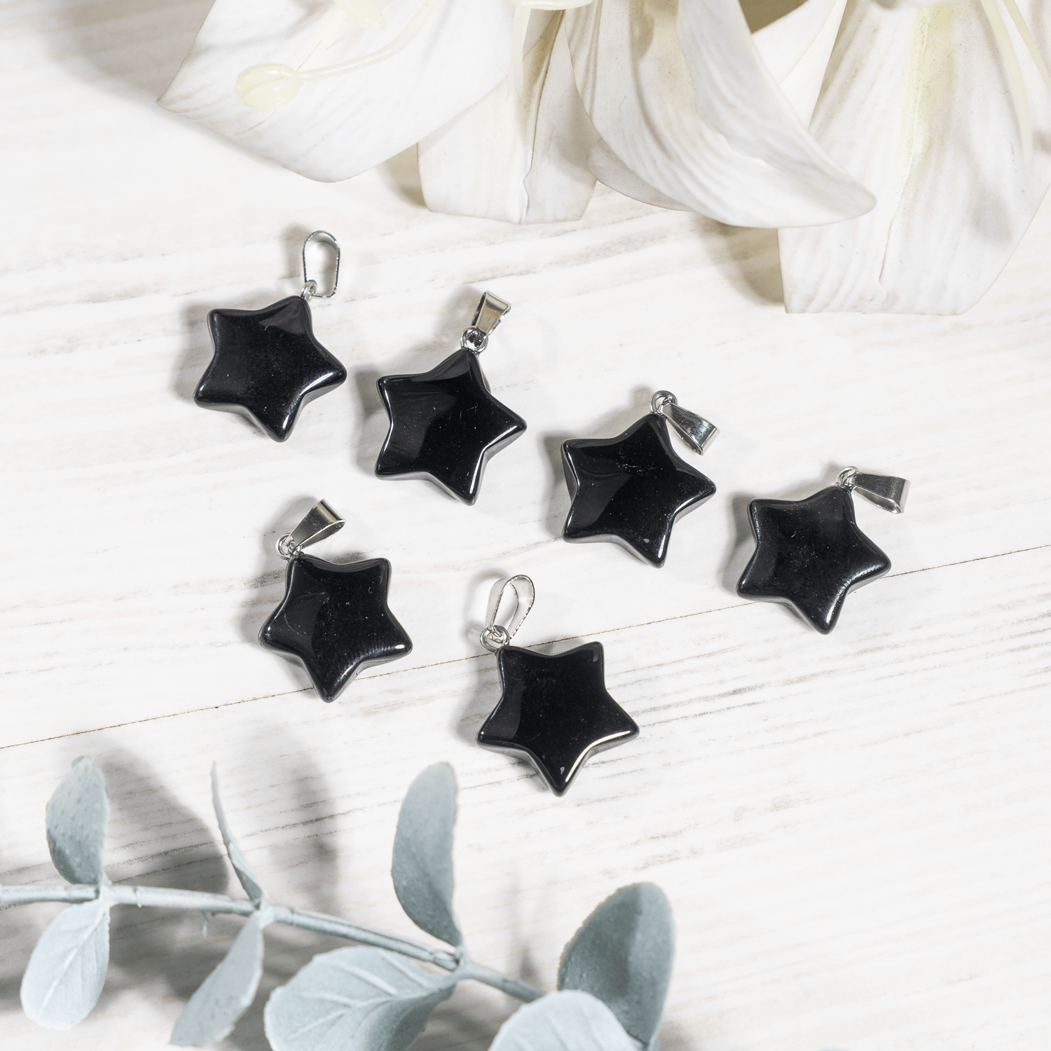 Black Tourmaline Star Pendant Necklace – Natural Crystal Gemstone Jewelry DestGlow