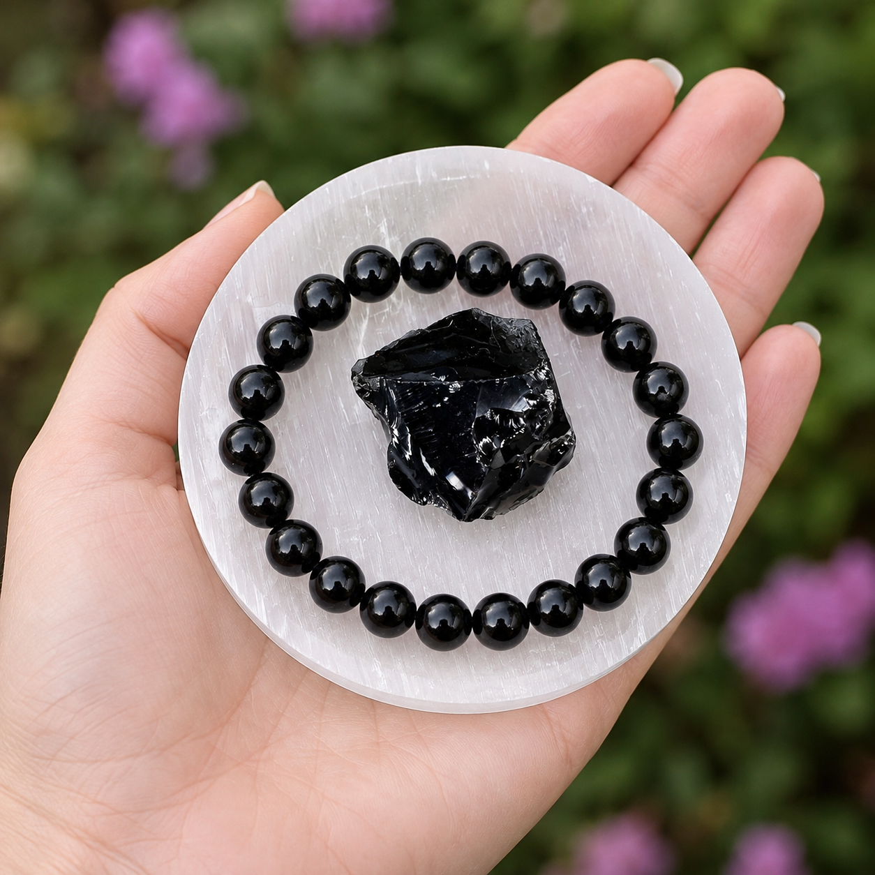 Black Tourmaline Crystal Gift Set For Emotional Support and Protection, Real Polished Gemstones. DestGlow