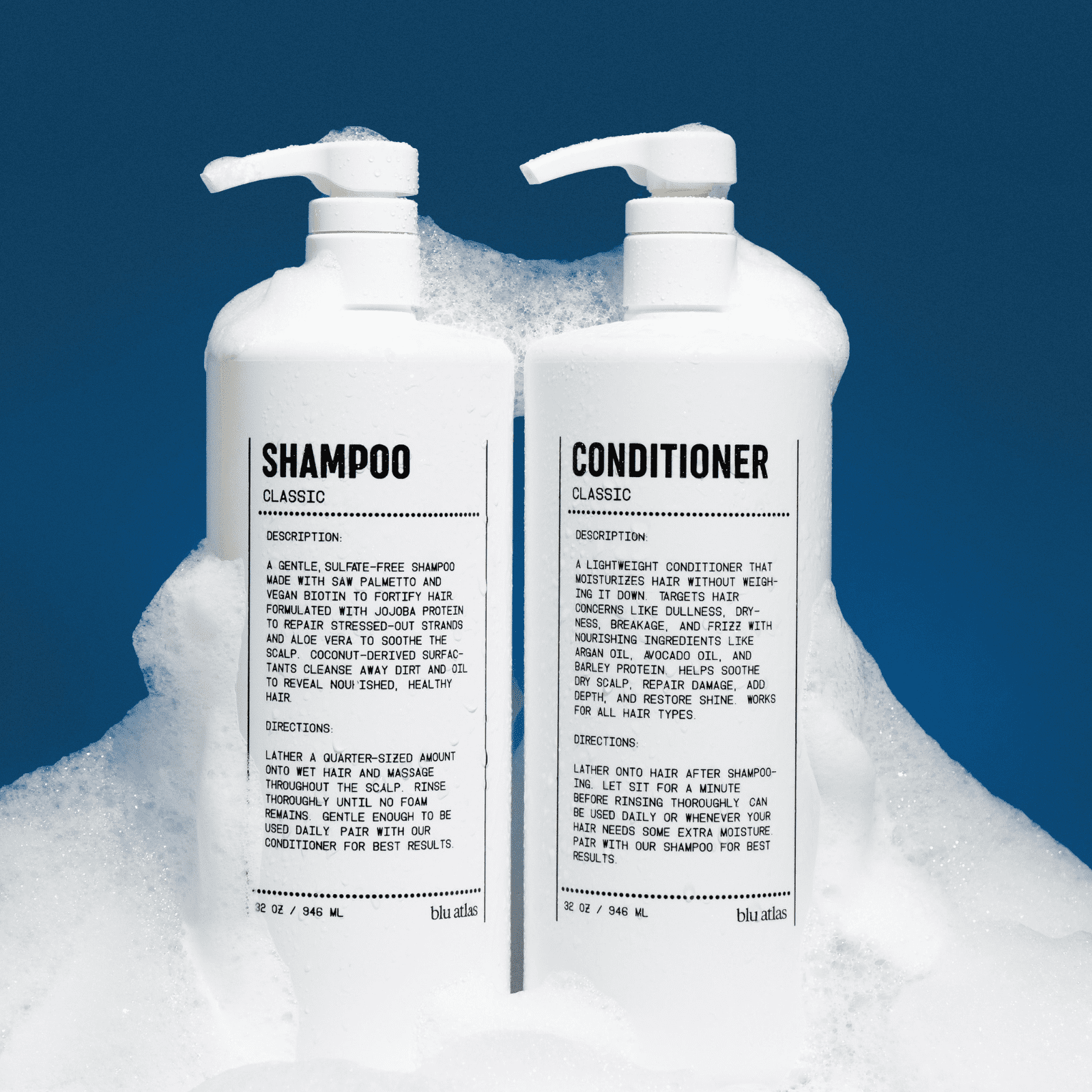 Natural Shampoo for All Hair Types by Blu Atlas
