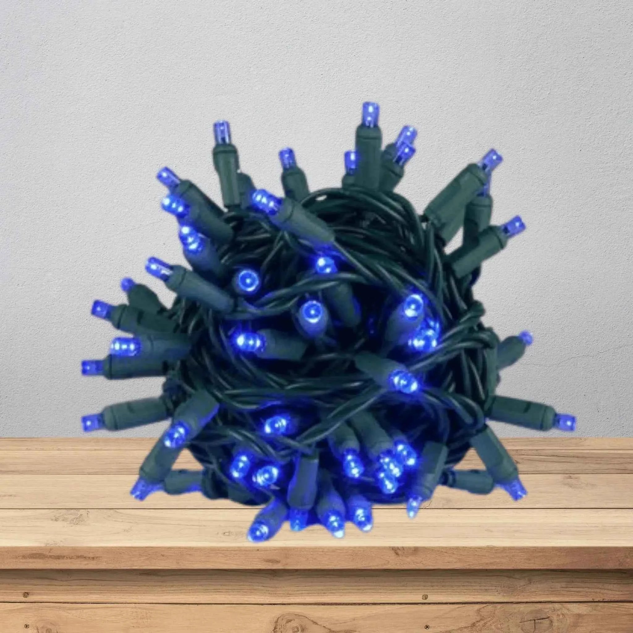 LED Mini Lights 5MM Blue Static - 6" Spacing