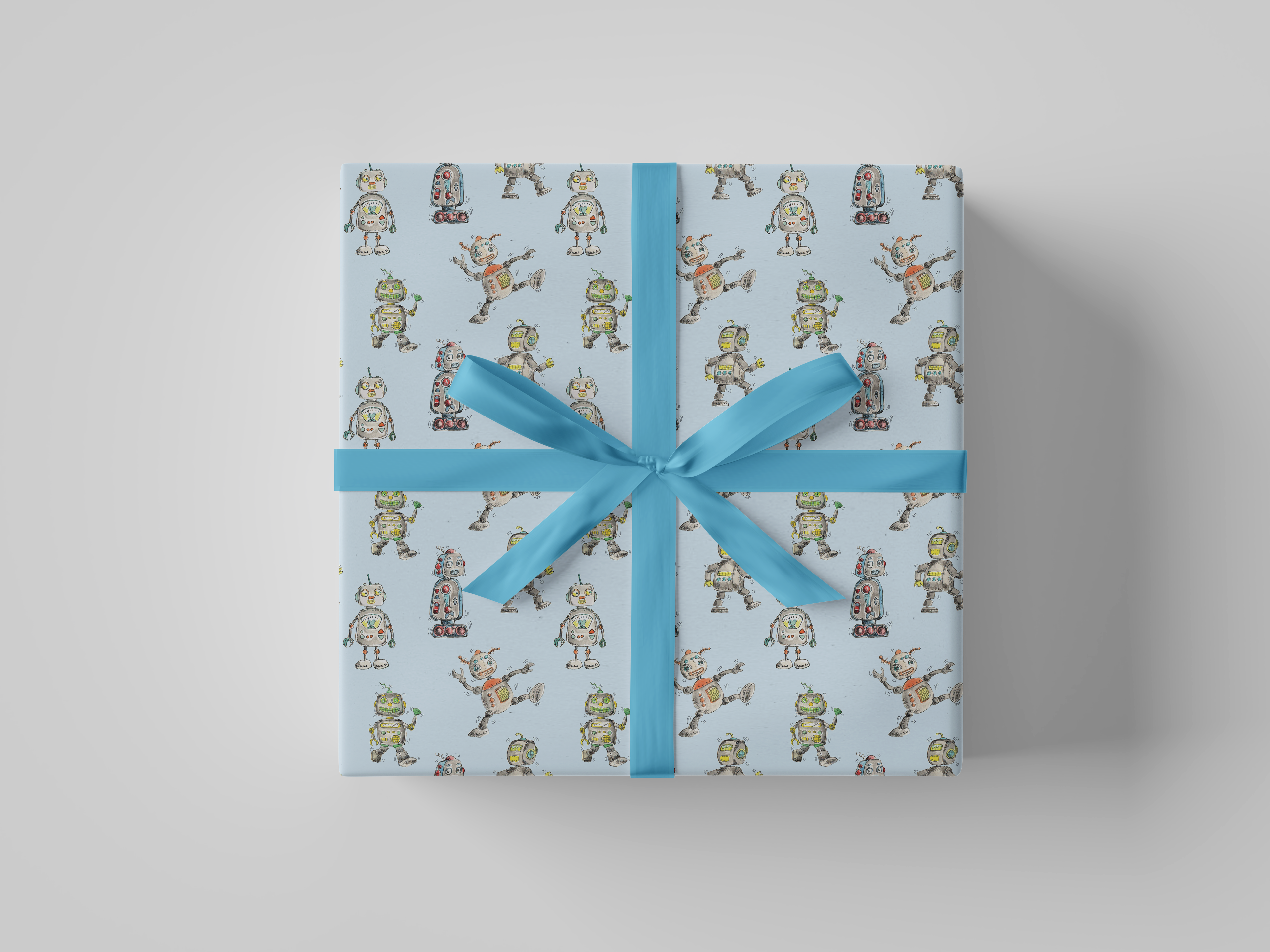 Box-tastic Bots Gift Wrap by Deck & Adorn