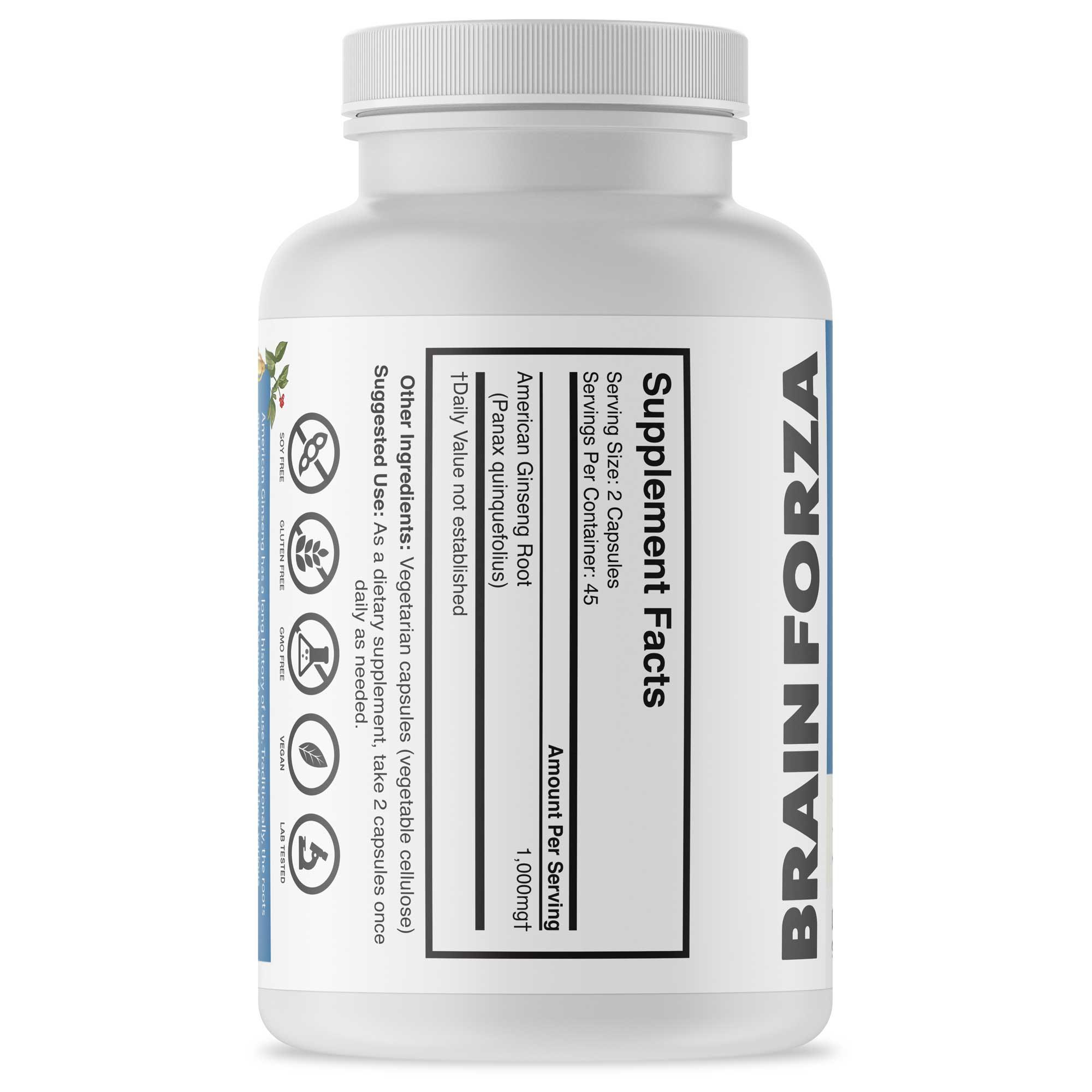 Wisconsin American Ginseng Root, 90 Capsules