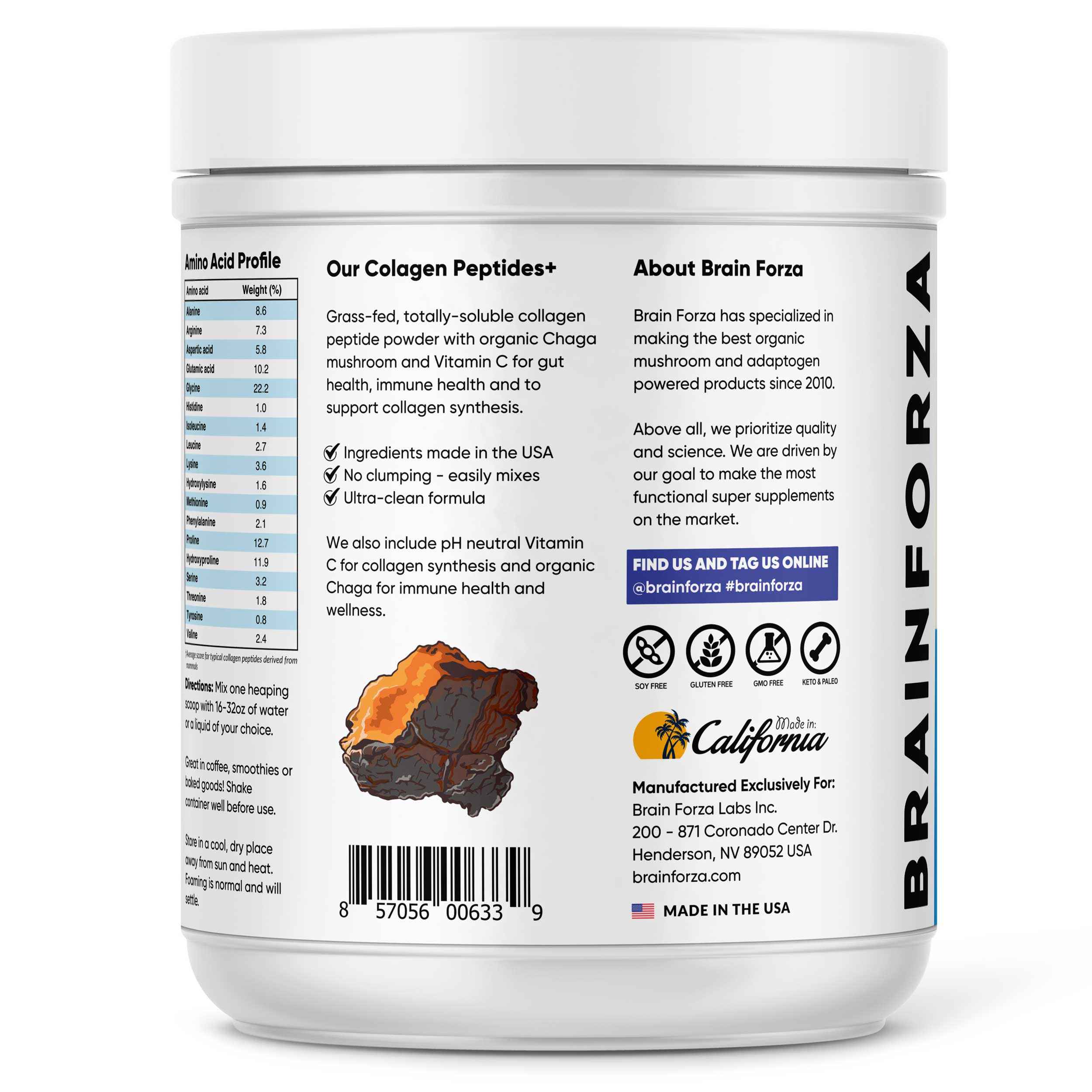Collagen Peptides w/ Chaga & Vitamin C