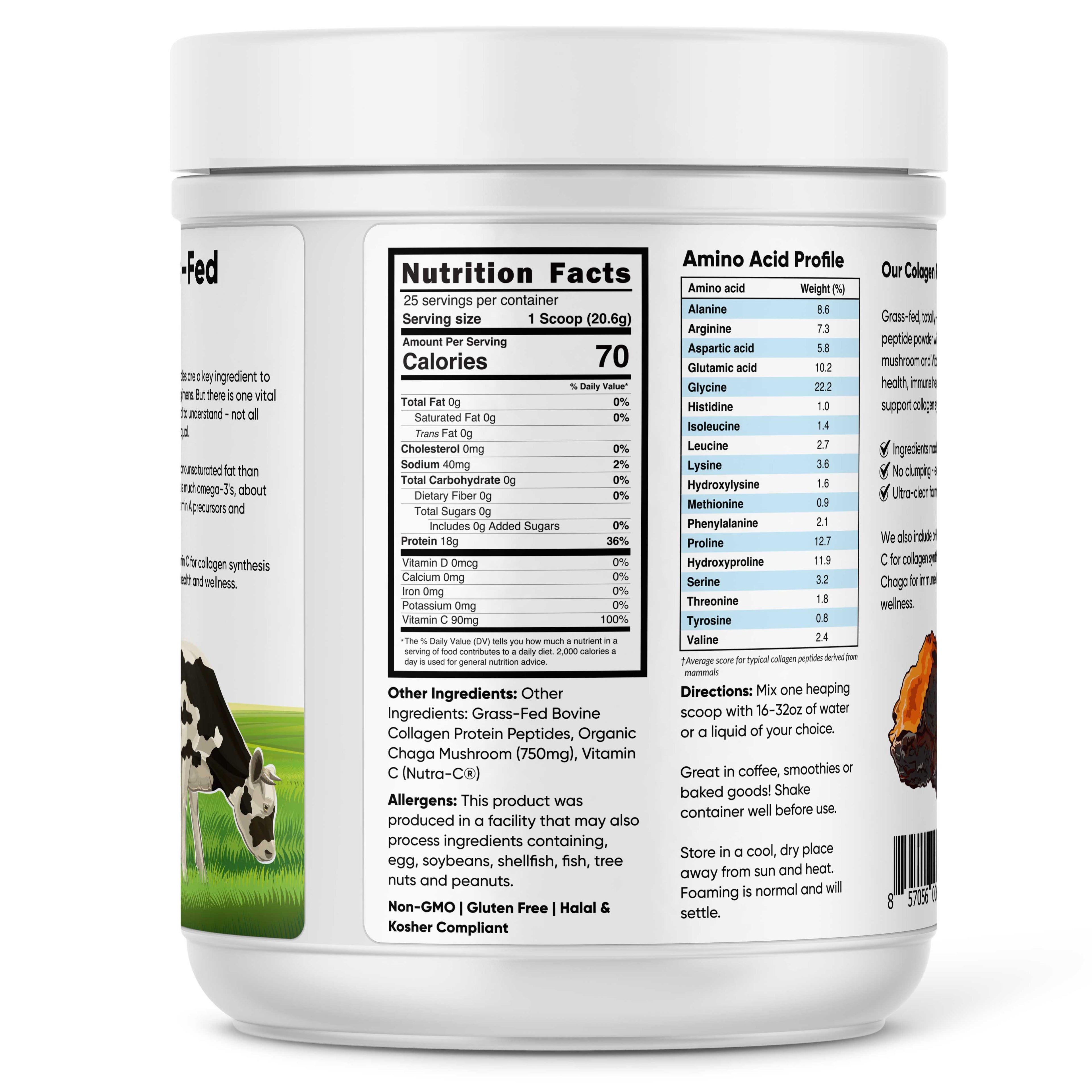 Collagen Peptides w/ Chaga & Vitamin C by Brain Forza®