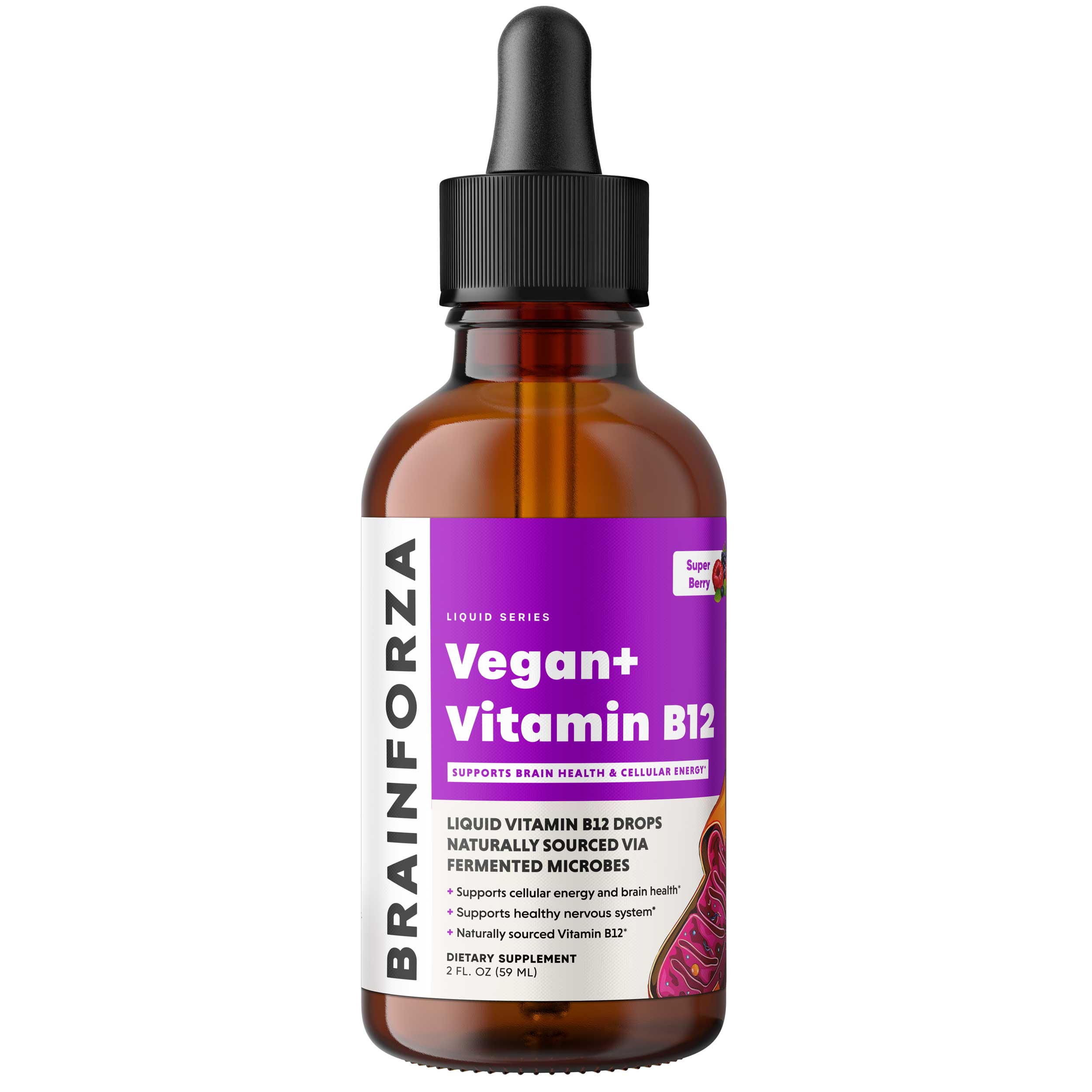 Vegan+ Vitamin B12 Liquid Drops, 2oz