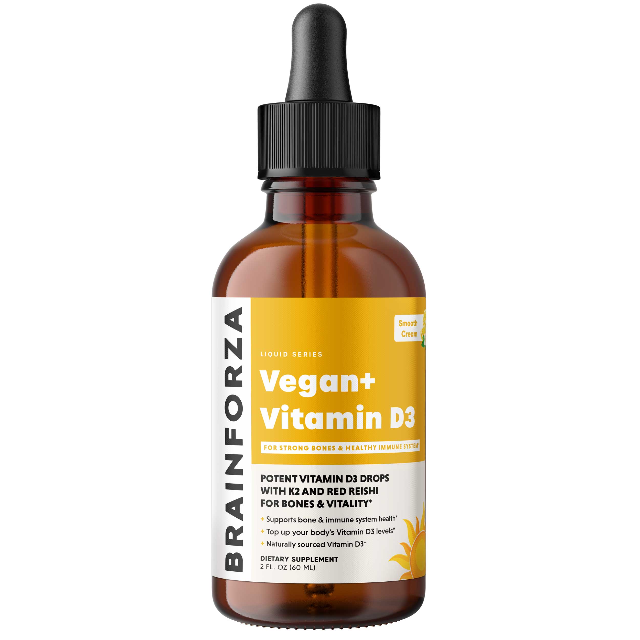 Vegan+ Vitamin D3 + K2 Liquid Drops, 2oz by Brain Forza®