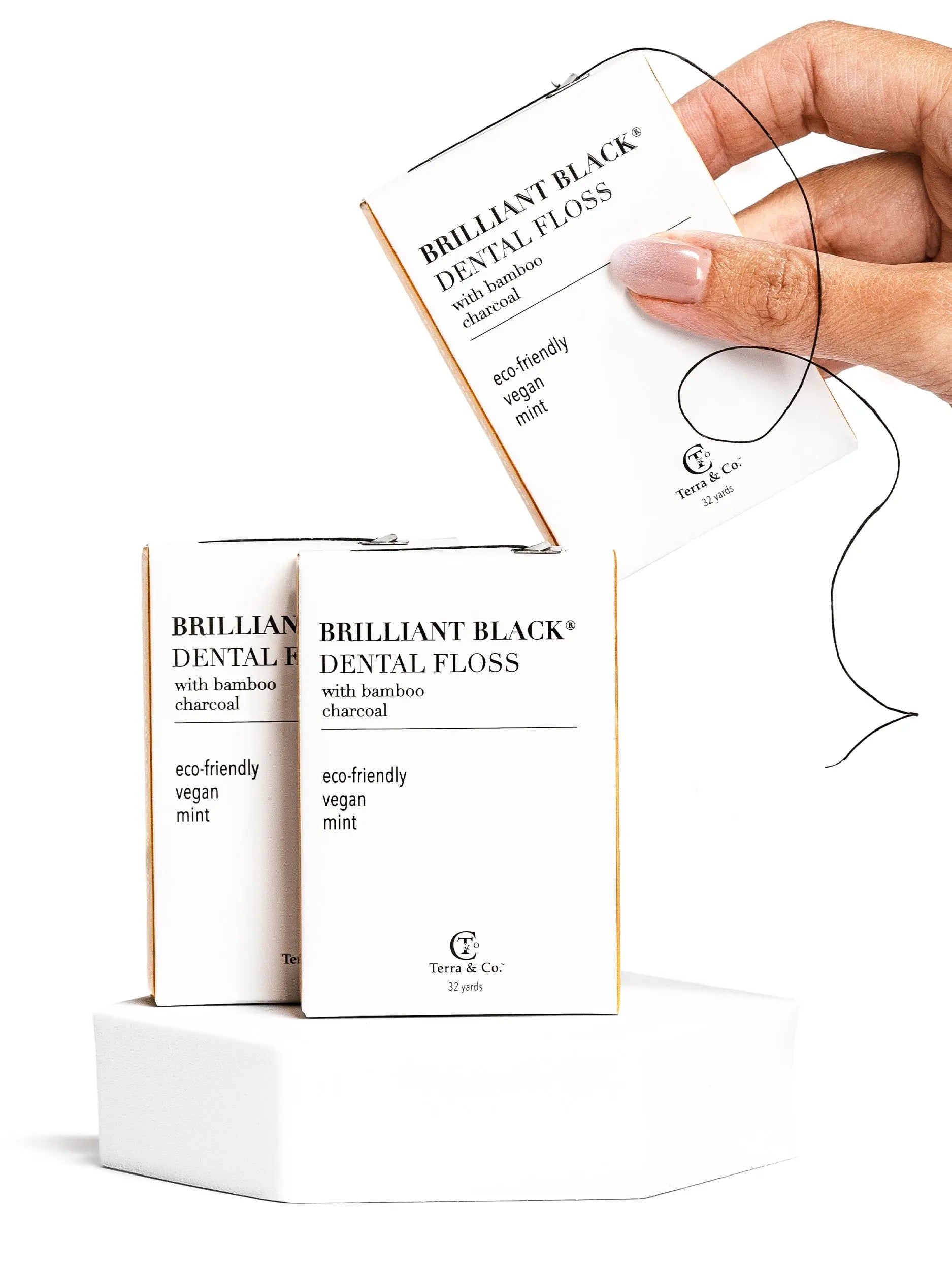 Brilliant Black® Floss – Whitens Between Teeth Naturally by Terra & Co.