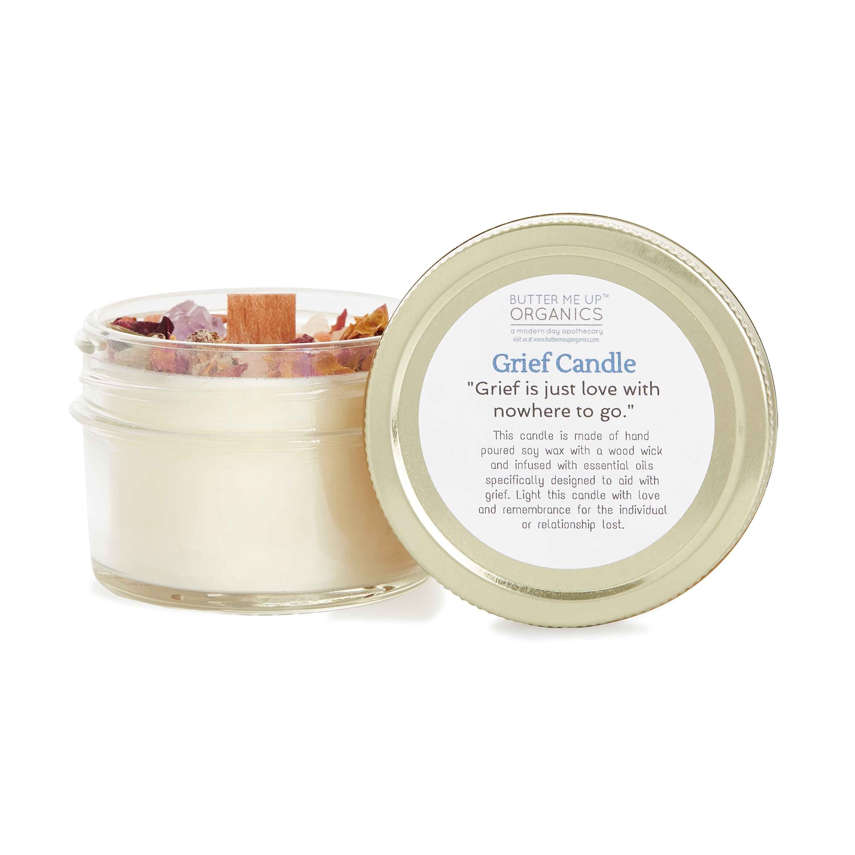 Grief Candle / Intention Candle / Essential Oil Candle / Soy Wax Candle / Candle for Grief by Butter Me Up Organics