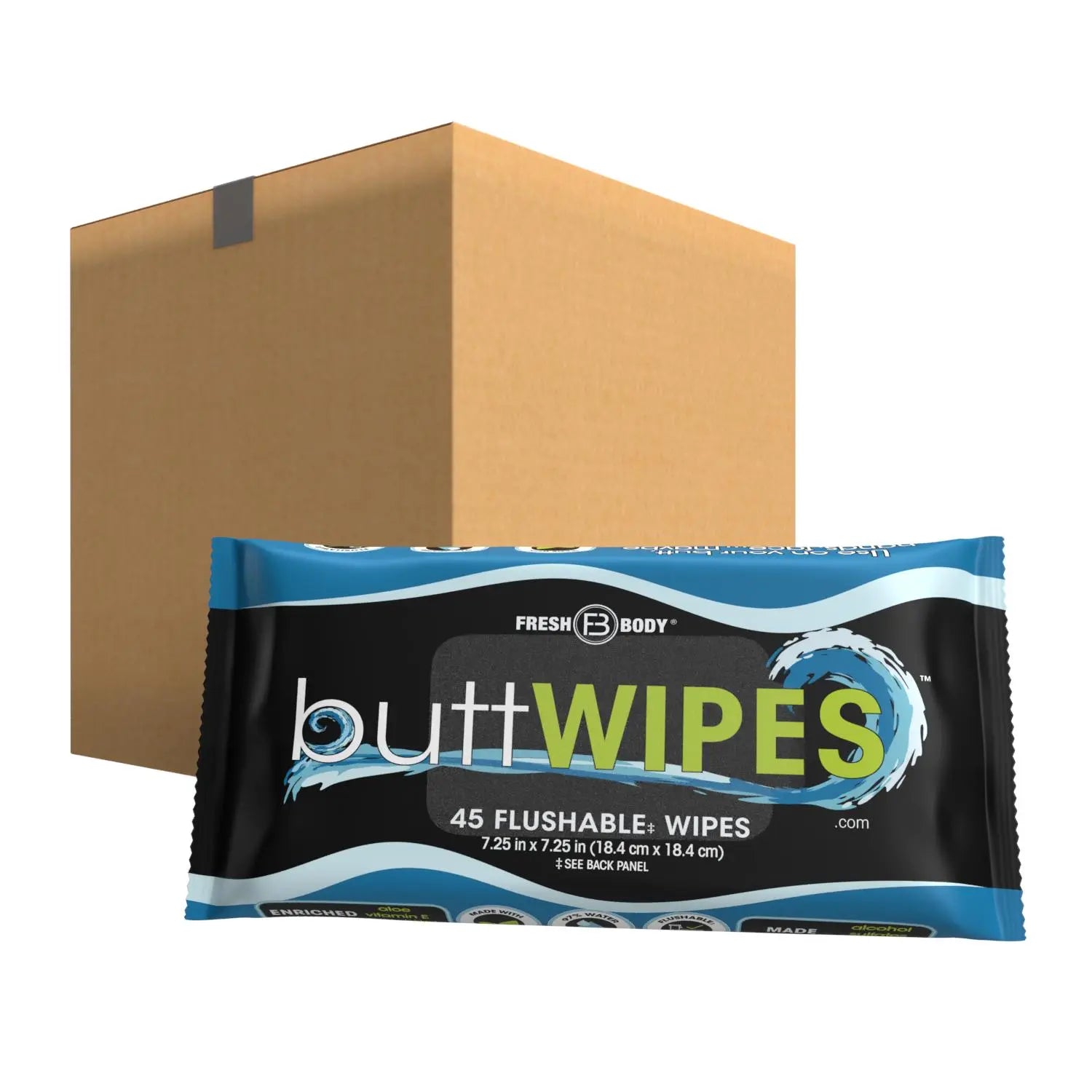 Buttwipes 45ct Flow Pack (select quantity) by Fresh Body FB®
