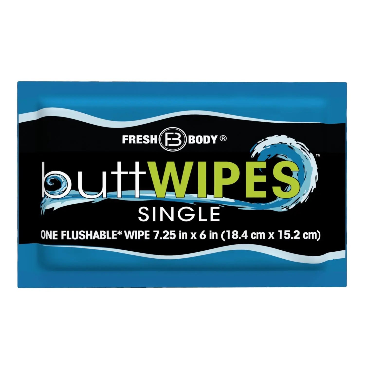 Buttwipes Singles - Individually Wrapped Flushable Wipes (select quantity) by Fresh Body FB®