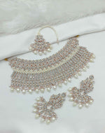 Joban Fashion White Stone Work Necklace Set