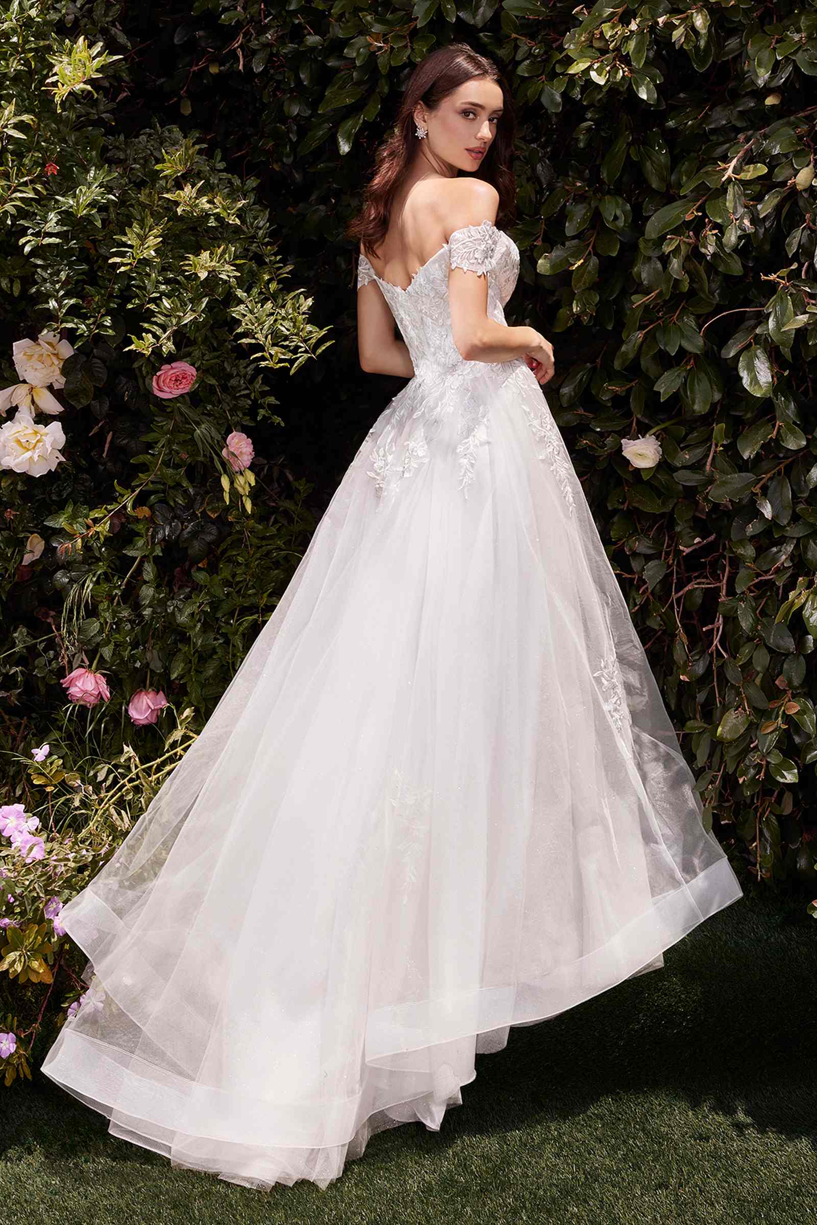 Ladivine C159W Off The Shoulder A-Line Lace & Tulle Wedding Dress by DiscountDressShop