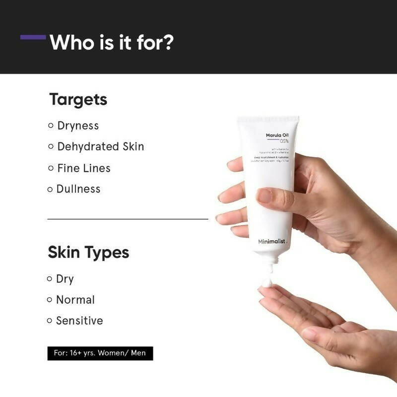 Minimalist 5% Marula Oil Moisturizer With Hyaluronic Acid & Vitamin F & E by Dista