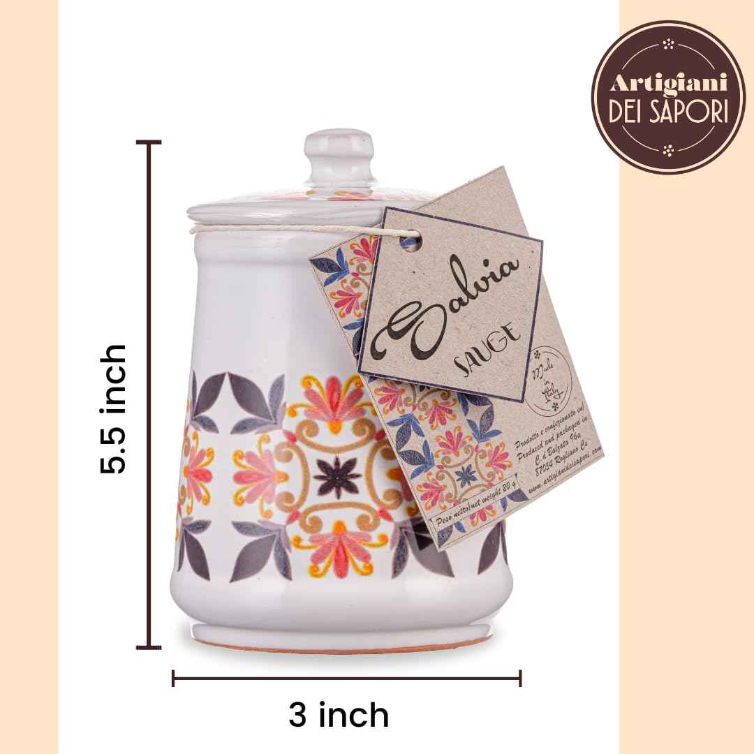 Artigiani dei Sapori, Dried Ground Sage in Ceramic Jar 0.7oz (19g)