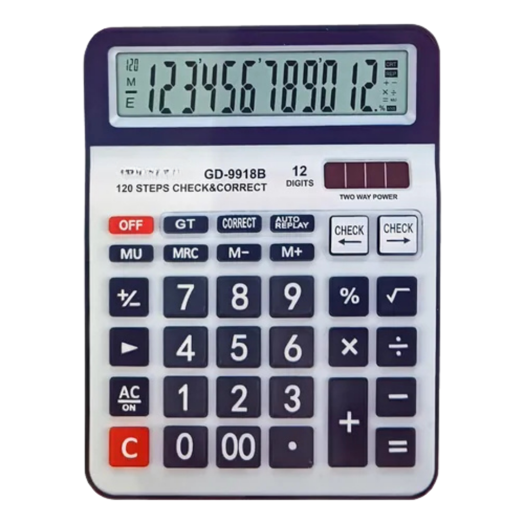 Calculadora Kajib GD-9918B (12 dígitos, revisión de pasos) DestGlow