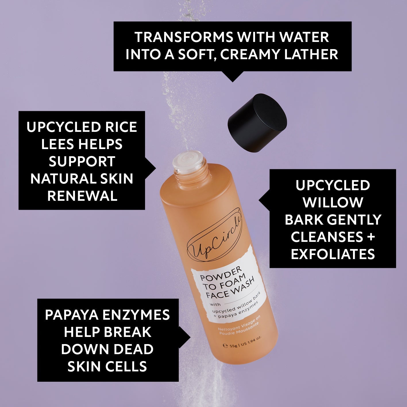 Powder to Foam Face Wash with Willow Bark + Papaya Enzymes DestGlow