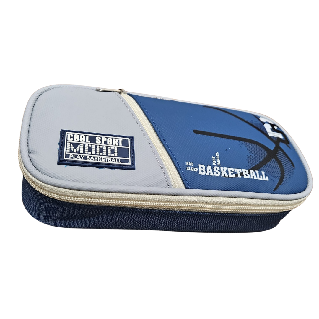 Cartuchera Escolar Basketball Azul y Gris (con cierre) DestGlow