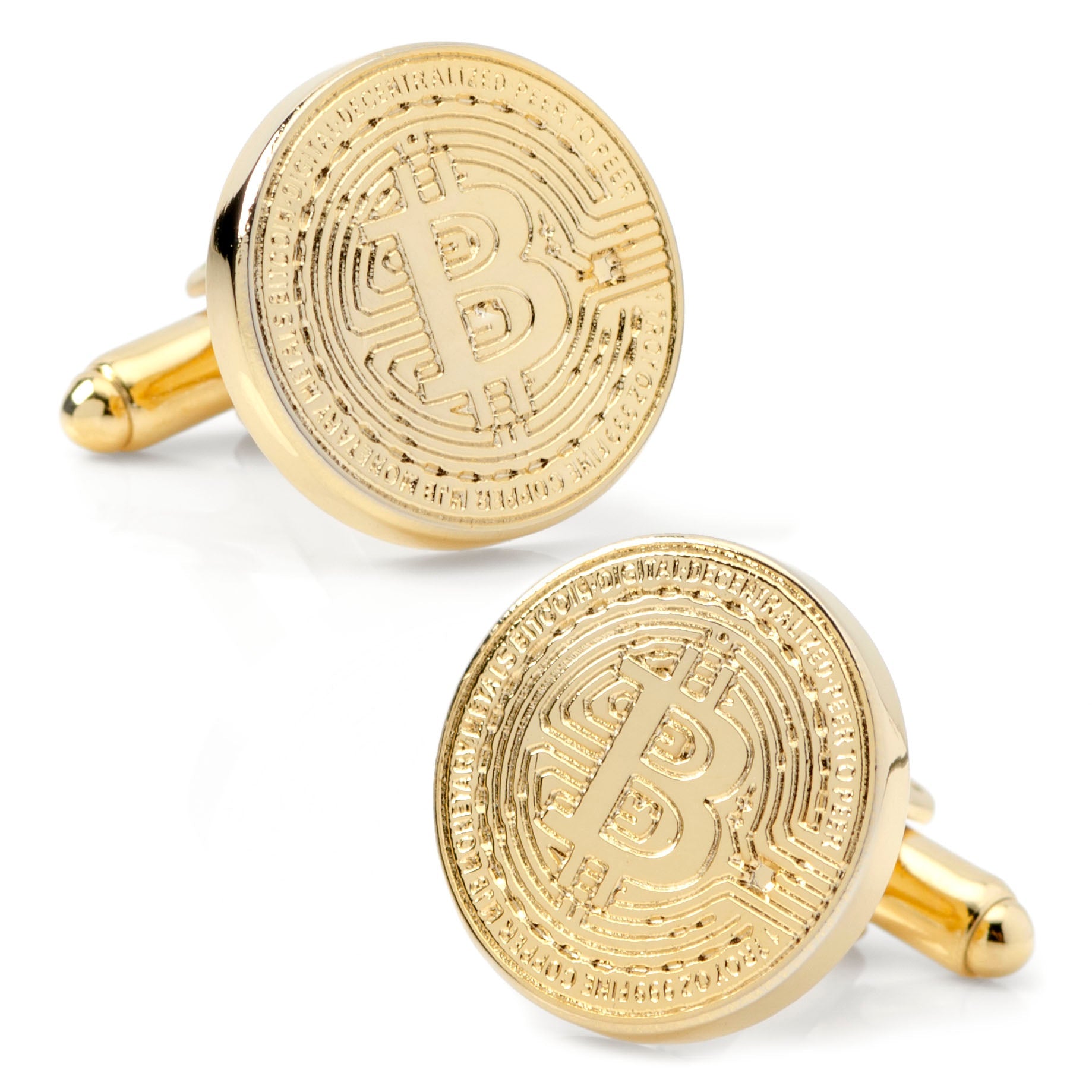 Crypto Bitcoin Debossed Cufflink by Cufflinks.com
