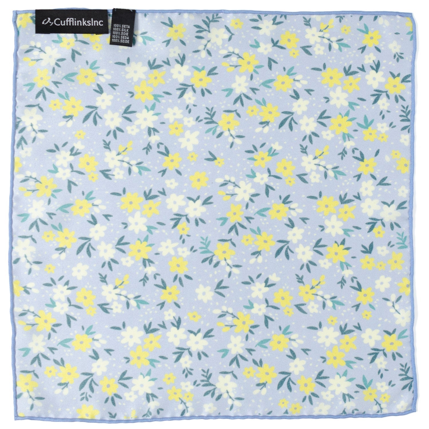 Floral Blue Pocket Square by Cufflinks.com