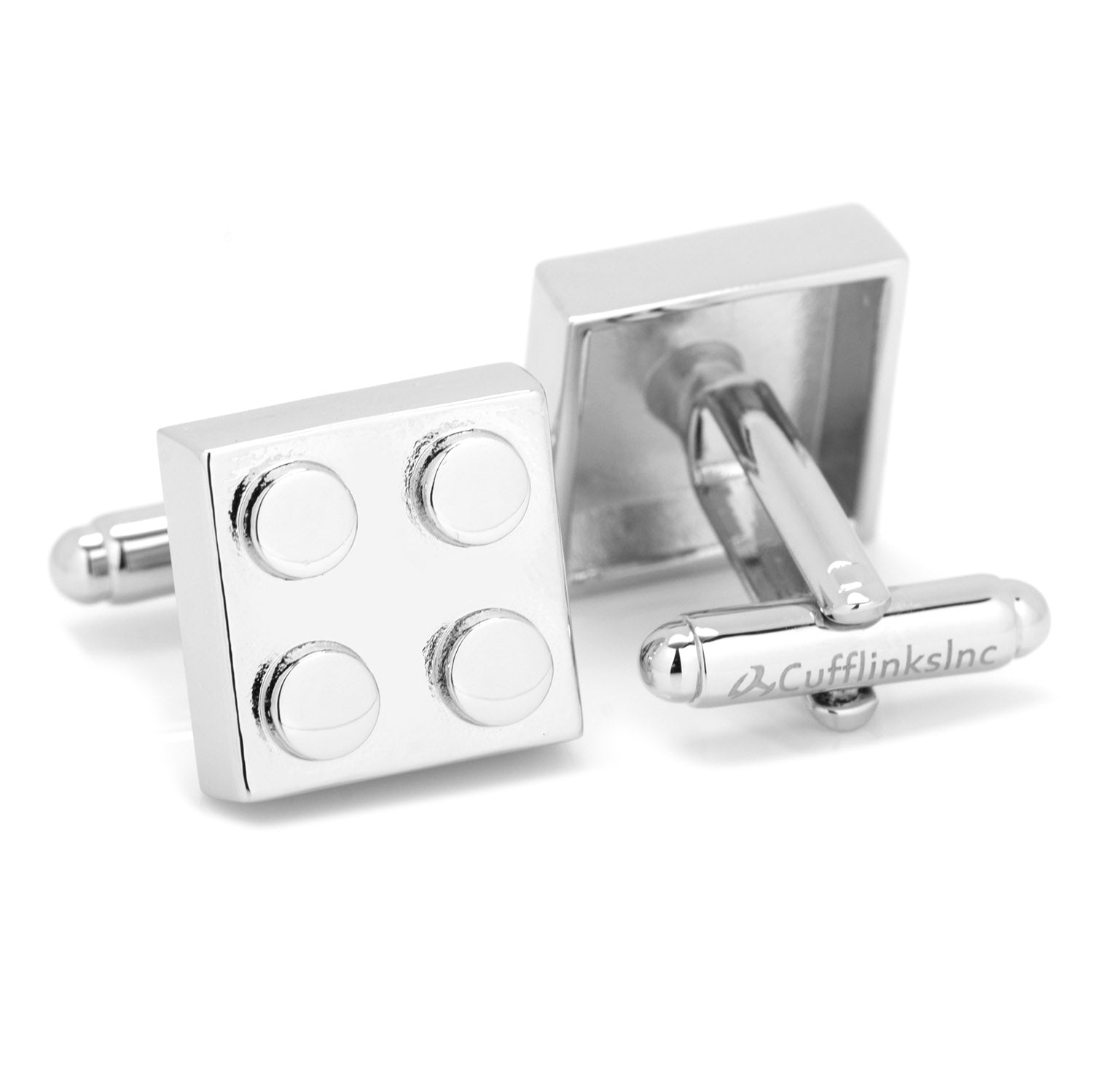 Silver Building Block Cufflinks DestGlow