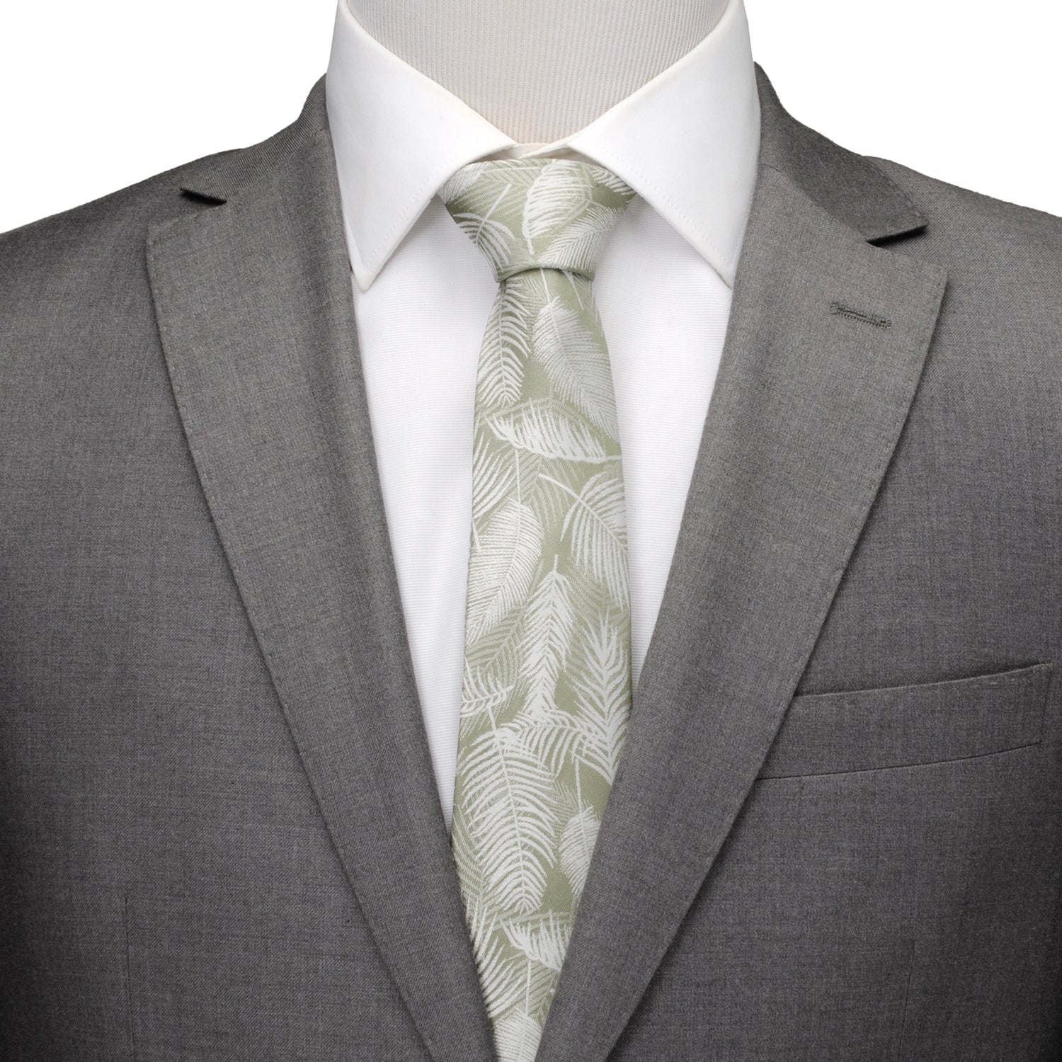 Palm Leaf Light Sage Tie by Cufflinks.com
