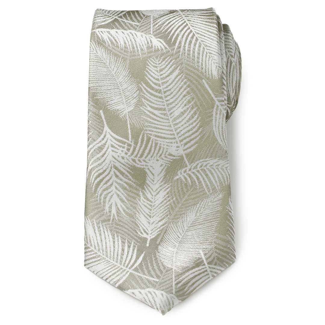 Palm Leaf Light Sage Tie by Cufflinks.com
