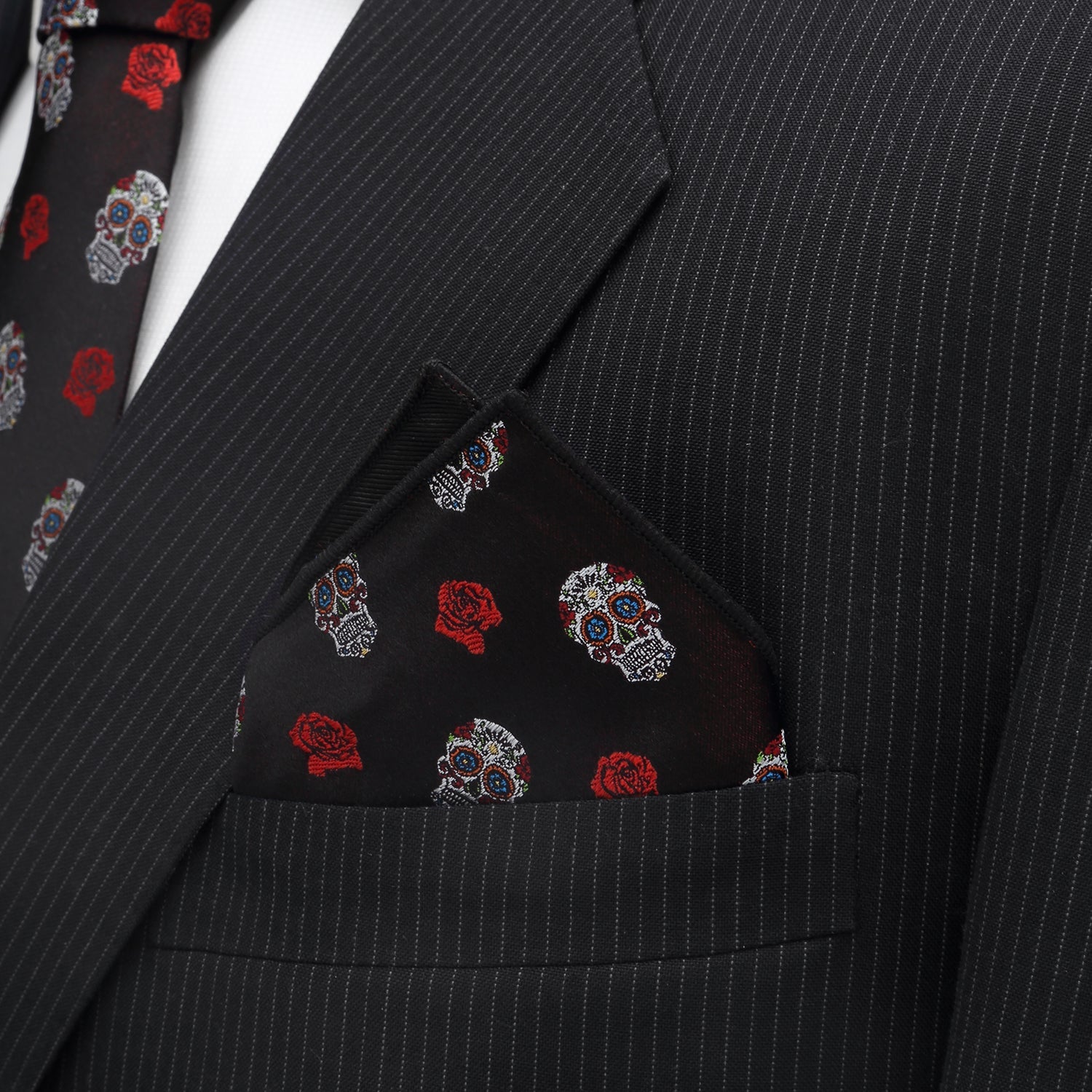 Sugar Skull Pocket Square by Cufflinks.com