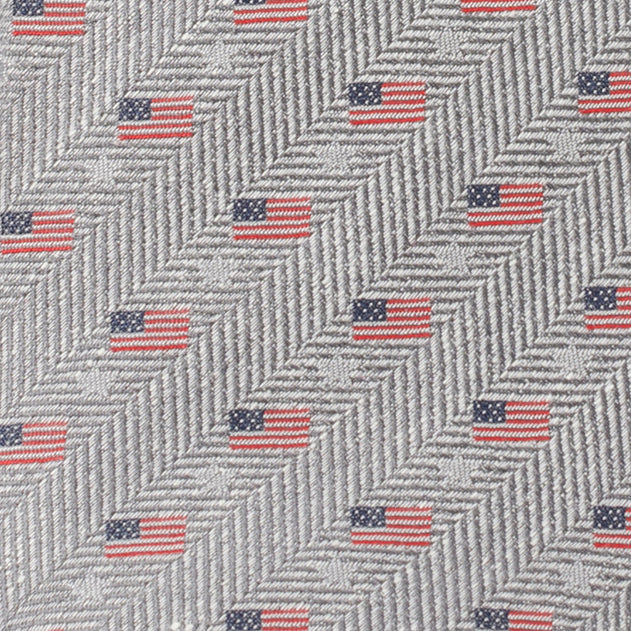 Light Gray Herringbone American Flag Men&