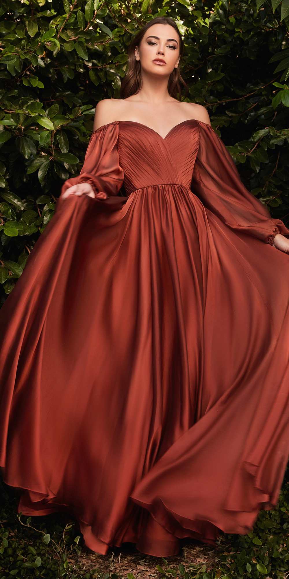 Cinderella Divine CD243 Long Sleeve A-Line Dress by DiscountDressShop