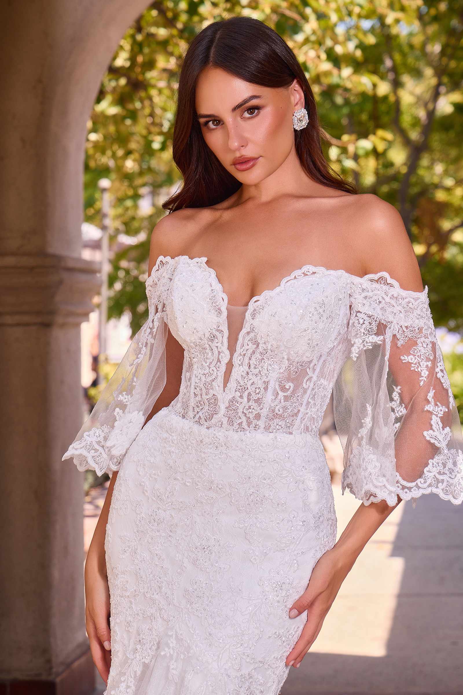 Ladivine CD659W Off Shoulder Mermaid Wedding Gown