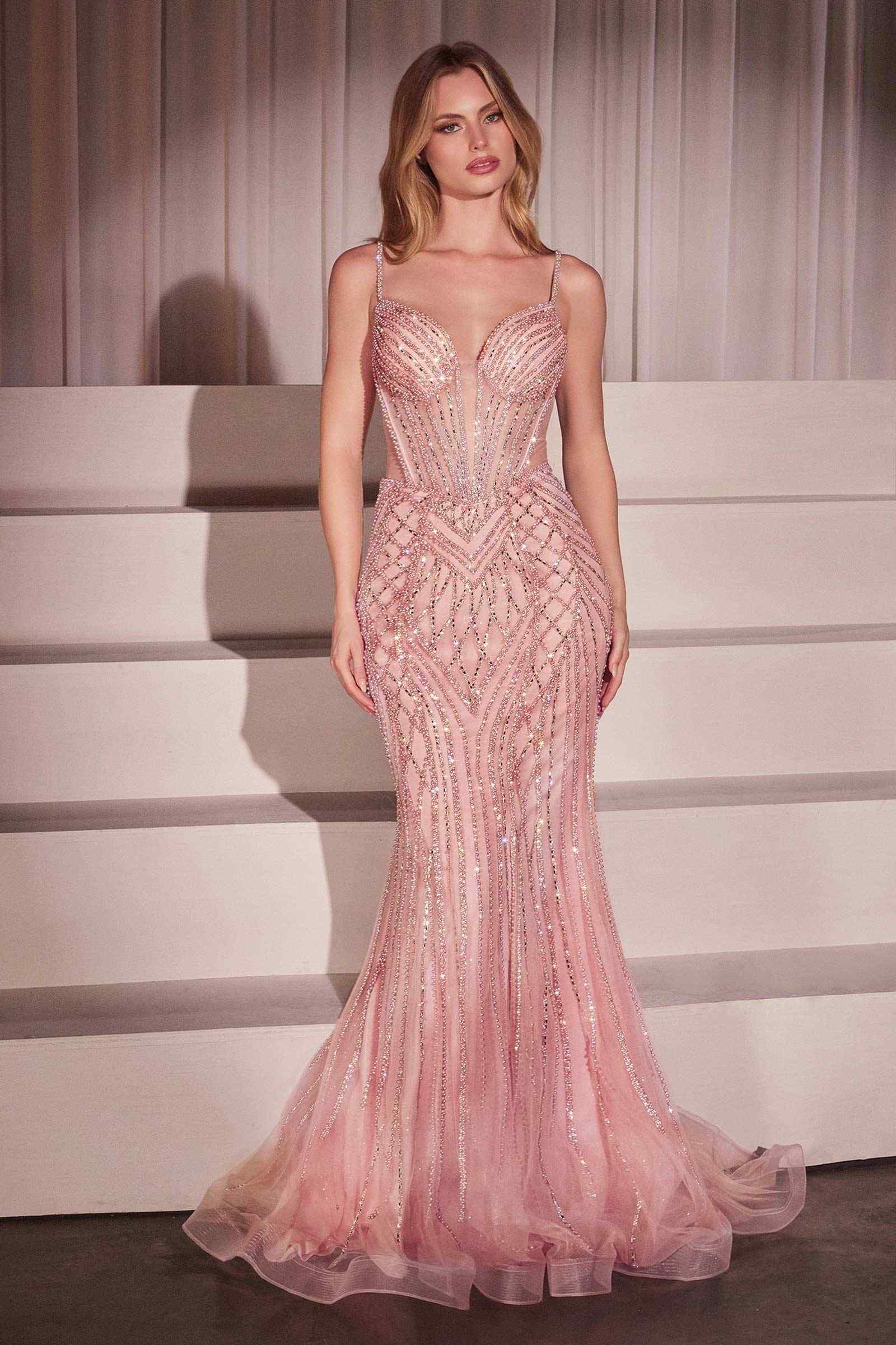 Ladivine CD759 Embellished Fit & Flare Prom Dress by DiscountDressShop