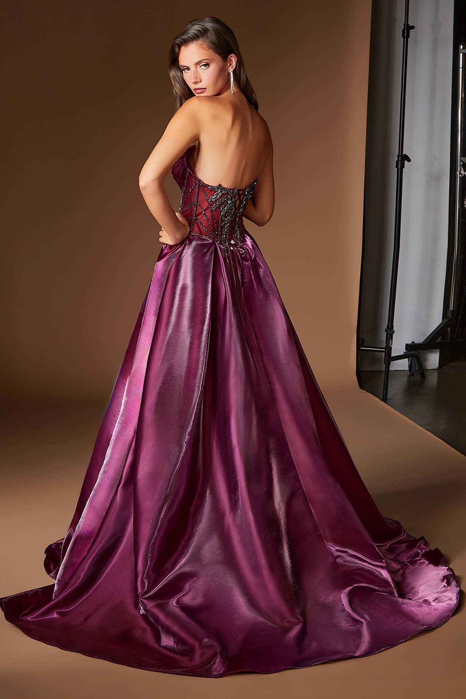 Ladivine CDS568 Strapless Fitted Mermaid Gown with Overskirt DestGlow