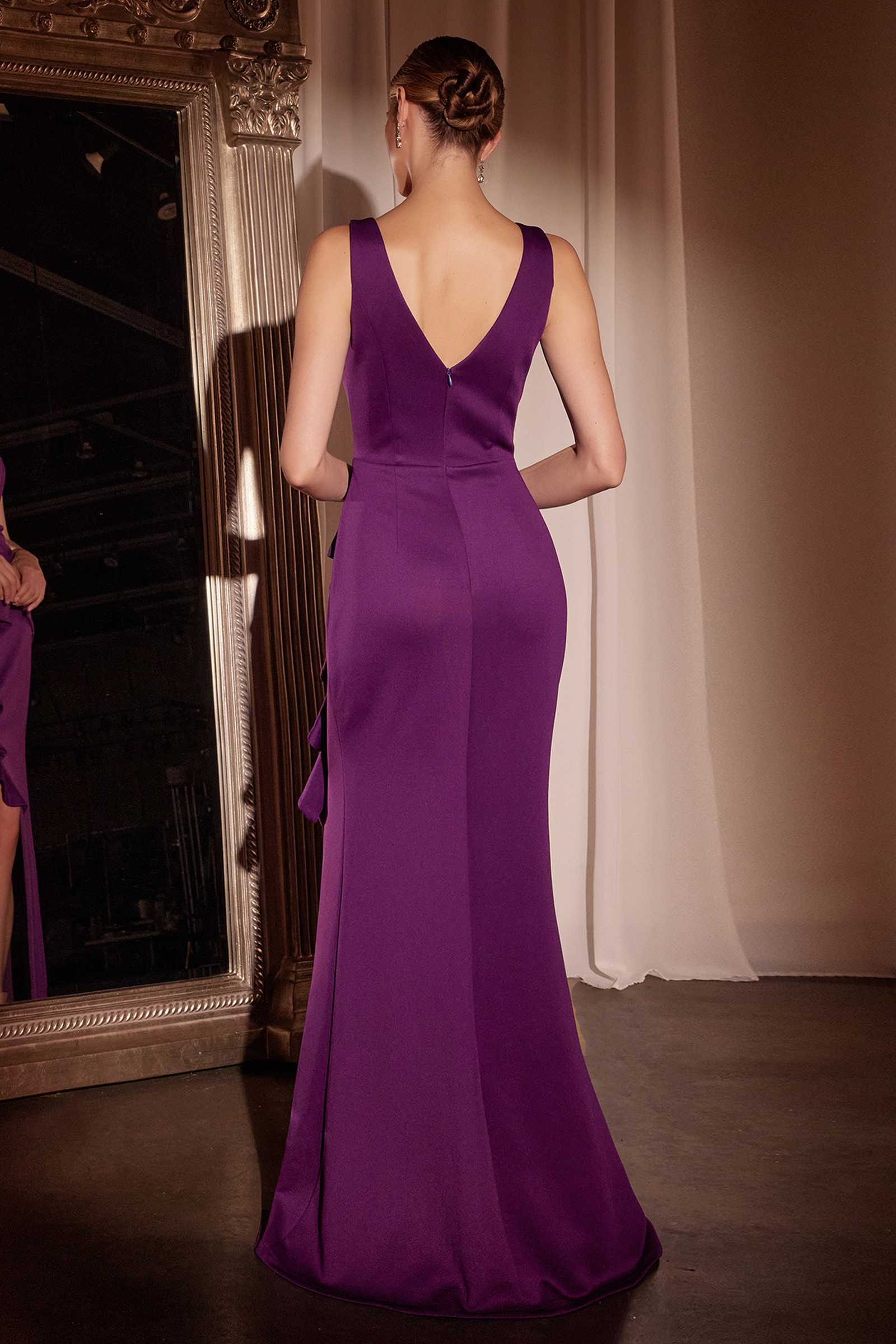 Ladivine CH377 Long Fitted Neoprene Dress by DiscountDressShop