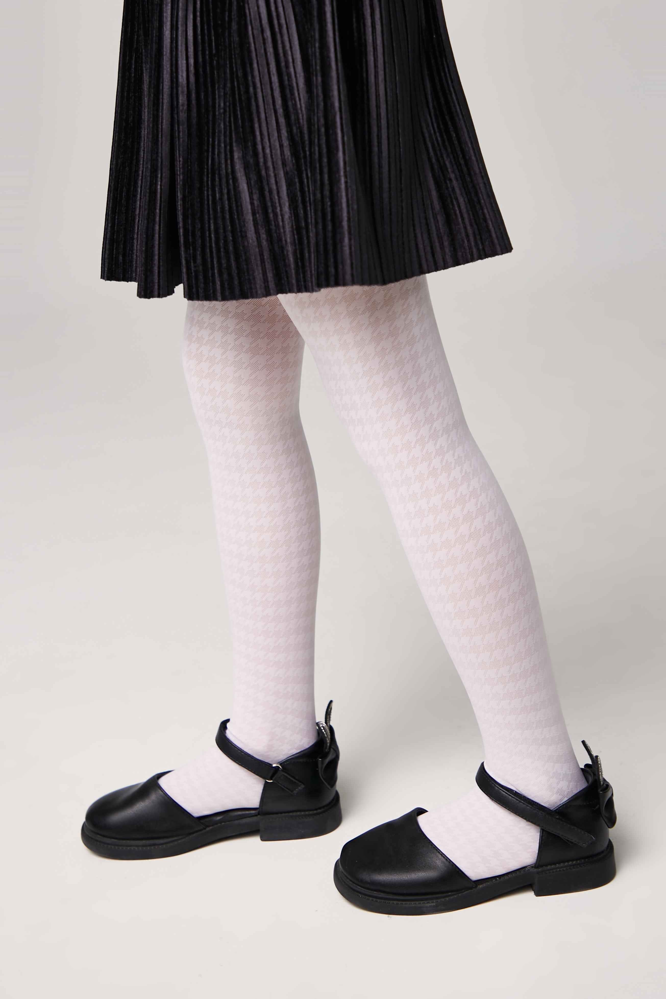 Conte Tights for girls Chanel 40 Den - Houndstooth Pattern