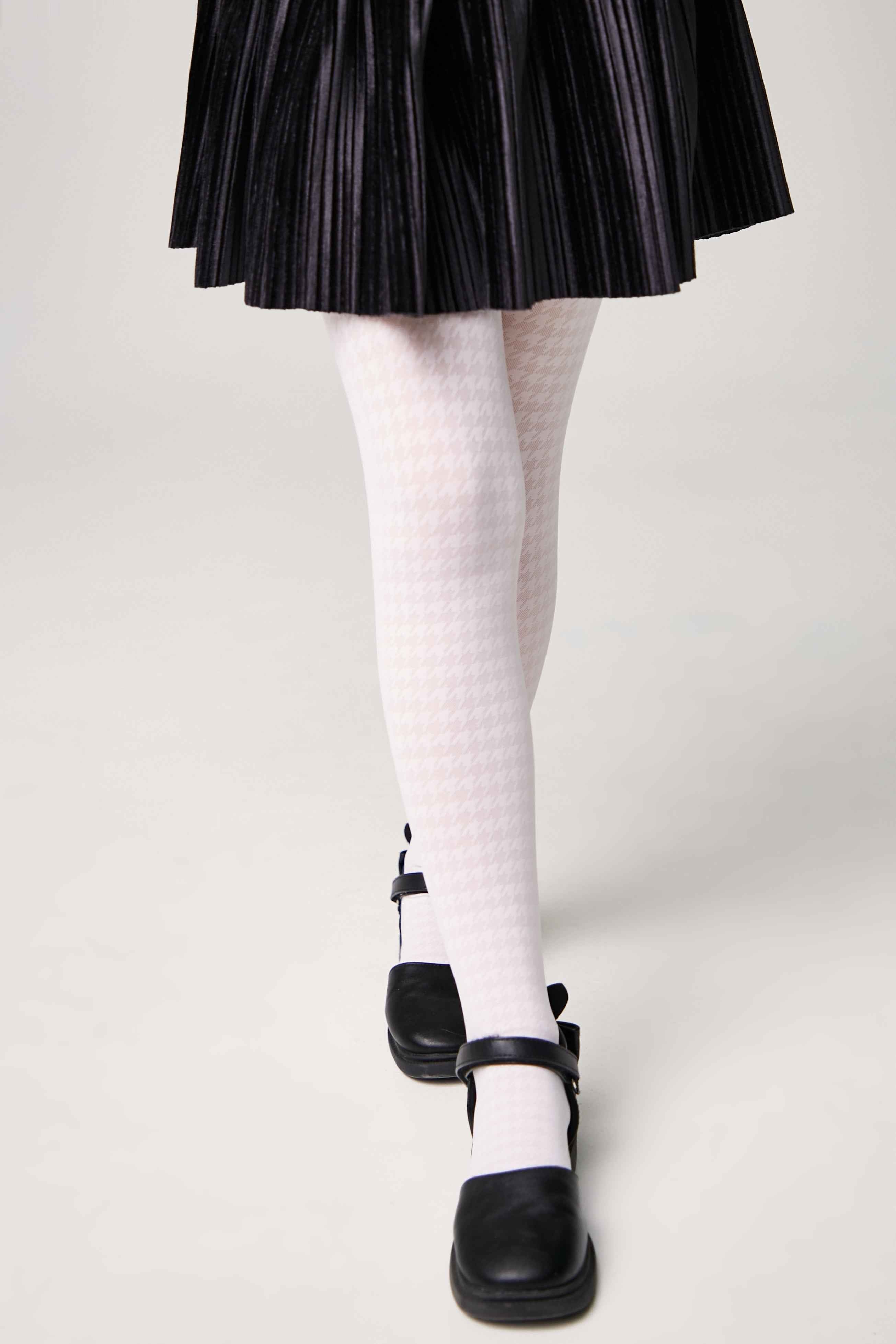 Conte Tights for girls Chanel 40 Den - Houndstooth Pattern