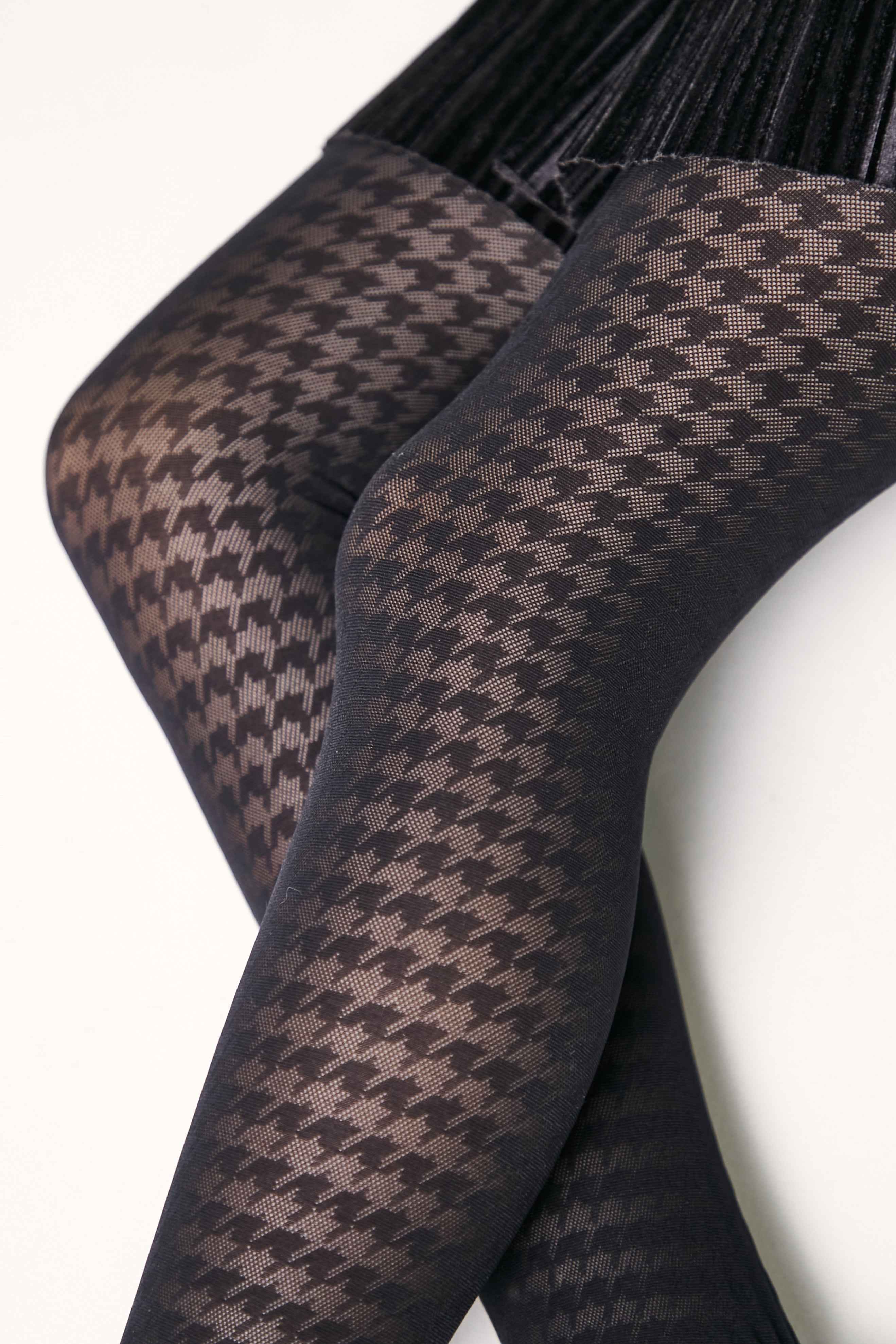 Conte Tights for girls Chanel 40 Den - Houndstooth Pattern