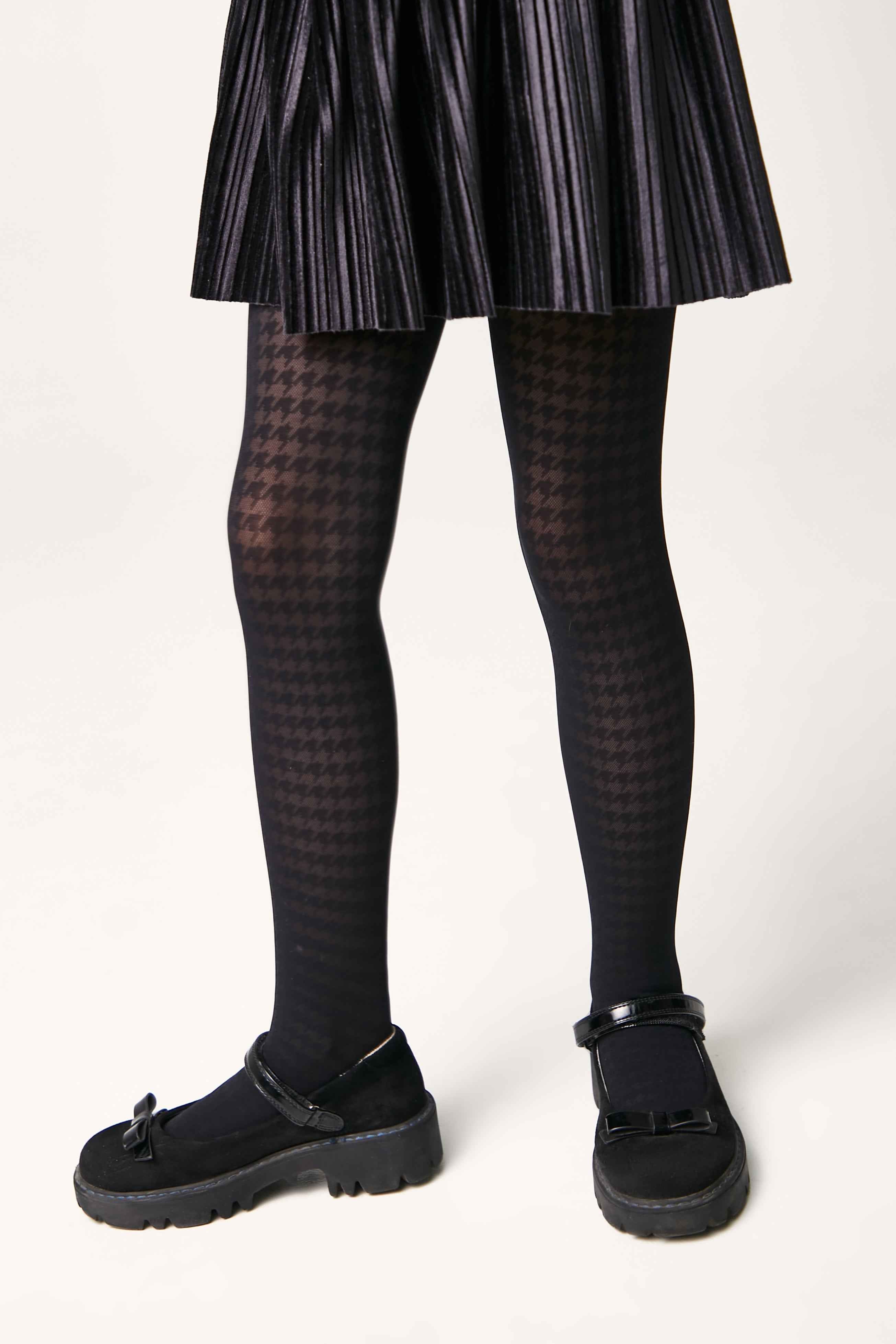 Conte Tights for girls Chanel 40 Den - Houndstooth Pattern