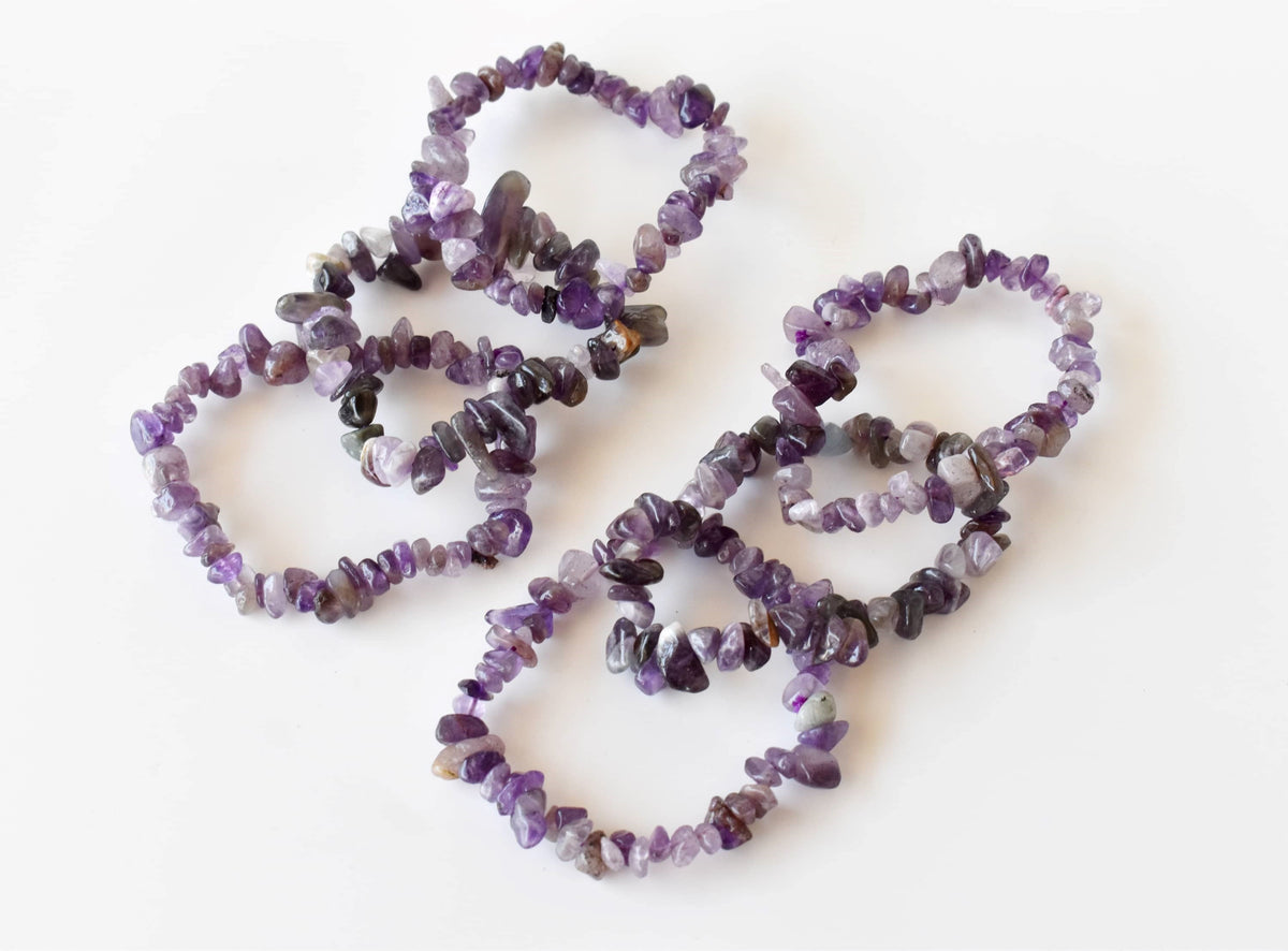 Amethyst Chip Bracelet (Focus and Manifestation) DestGlow