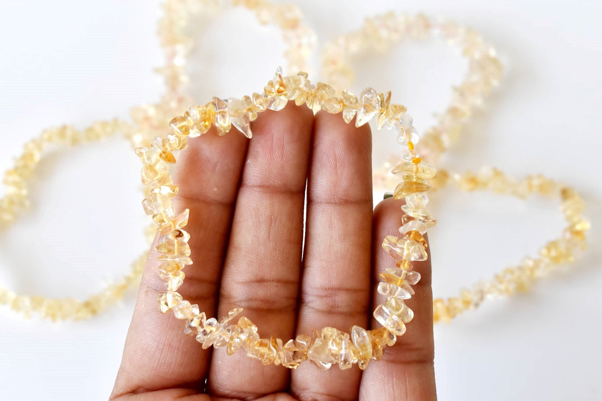 Citrine Chip Bracelet (Physical Healing and Stress Relief) DestGlow