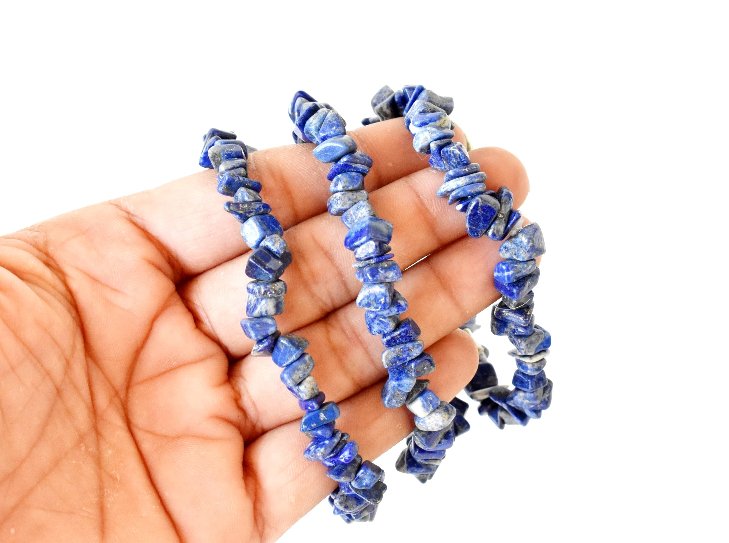 Lapis Lazuli Chip Bracelet (Good Fortune and Clarity) DestGlow