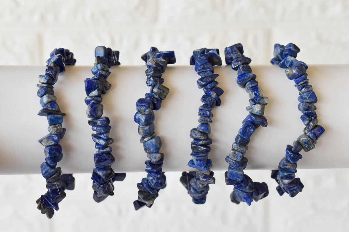 Lapis Lazuli Chip Bracelet (Good Fortune and Clarity) DestGlow