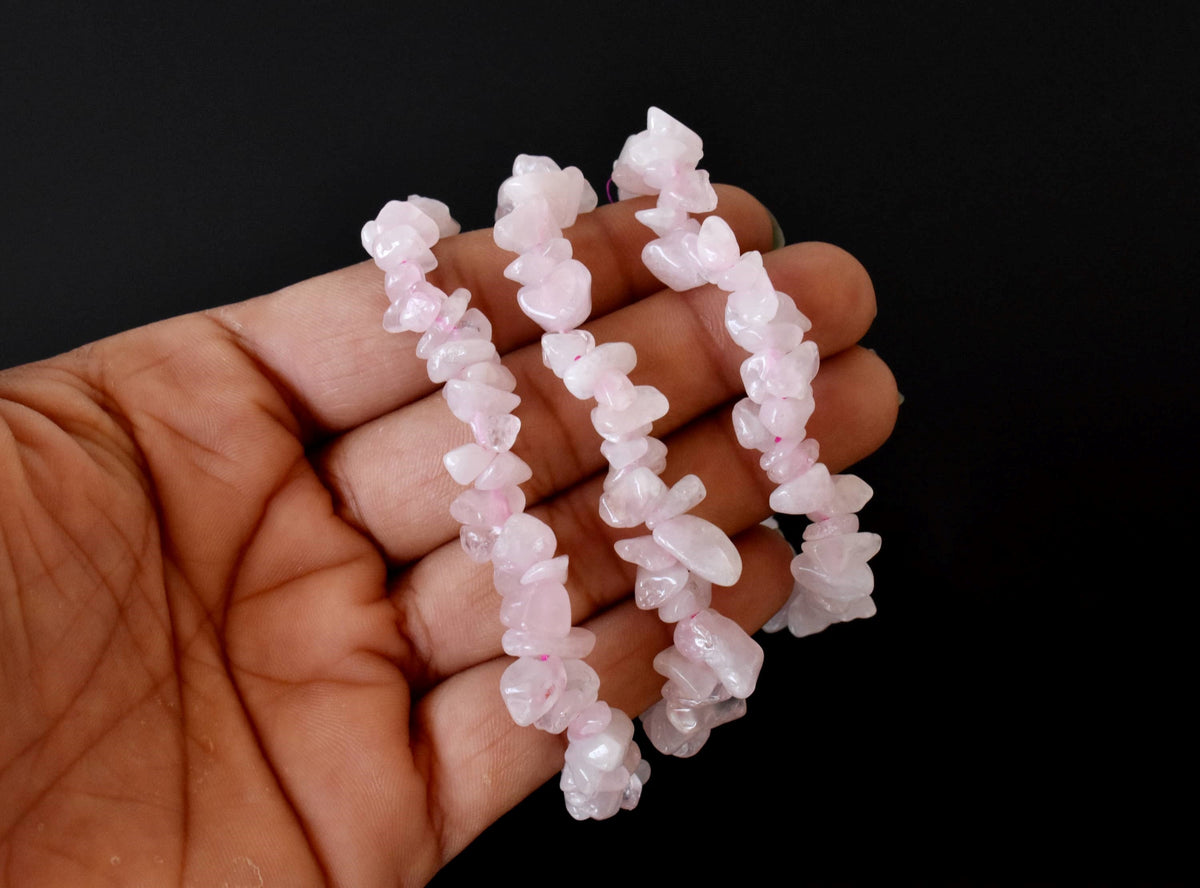Rose Quartz Chip Bracelet (Creativity and Calming) DestGlow