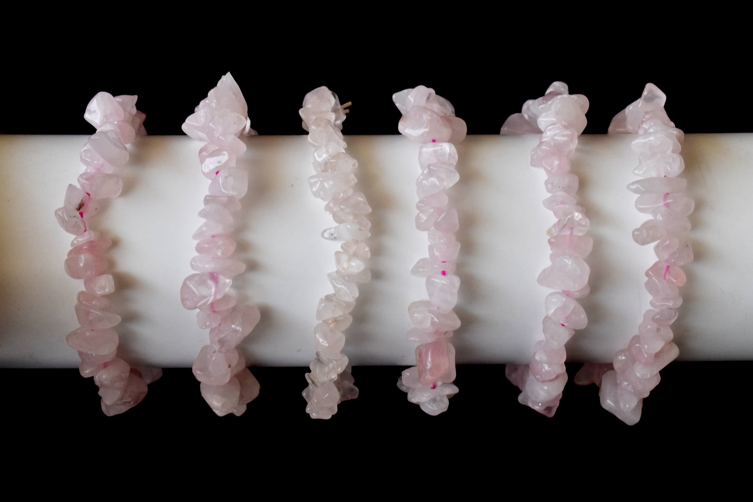 Rose Quartz Chip Bracelet (Creativity and Calming) DestGlow