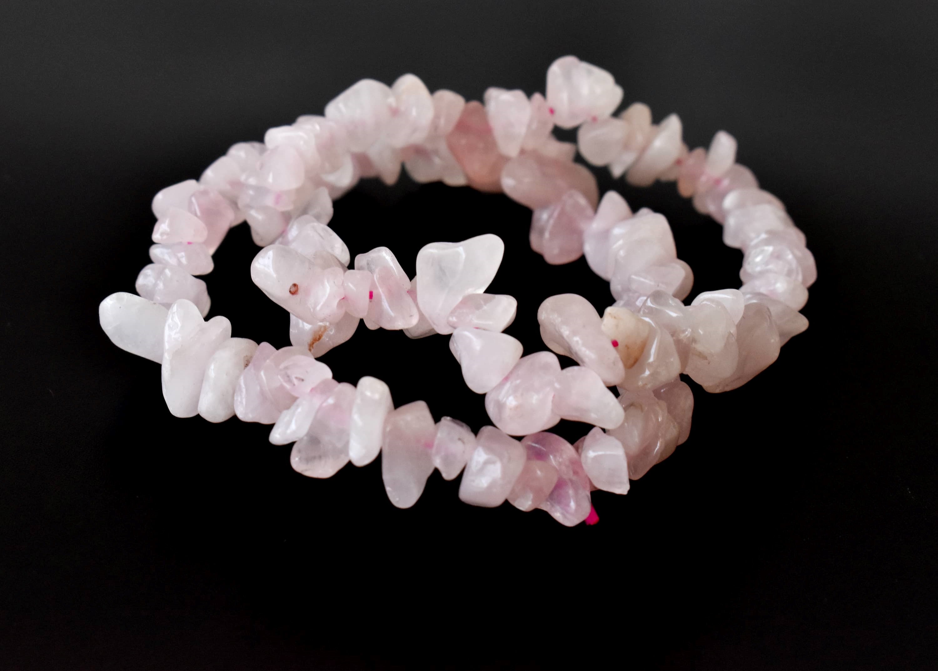 Rose Quartz Chip Bracelet (Creativity and Calming) DestGlow