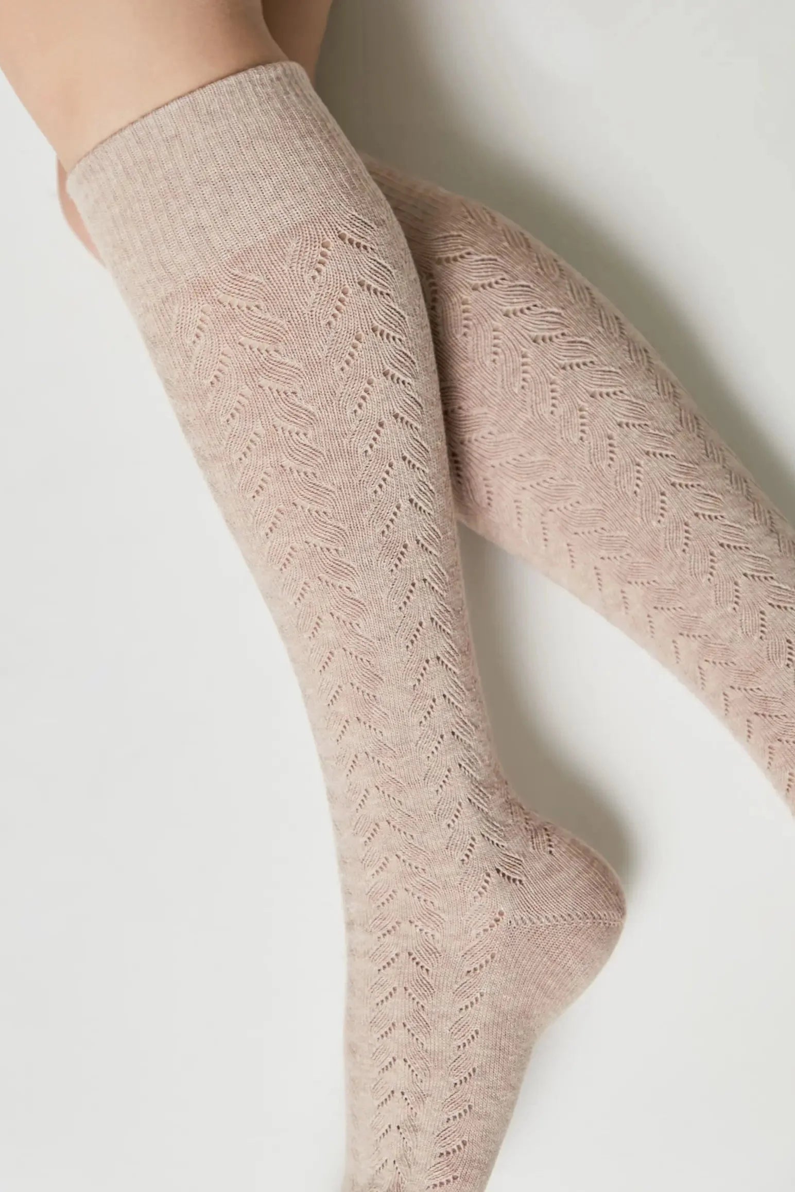 Cotton Knee Highs Conte Classic 010 - Cotton Blend and Knitted Pattern DestGlow