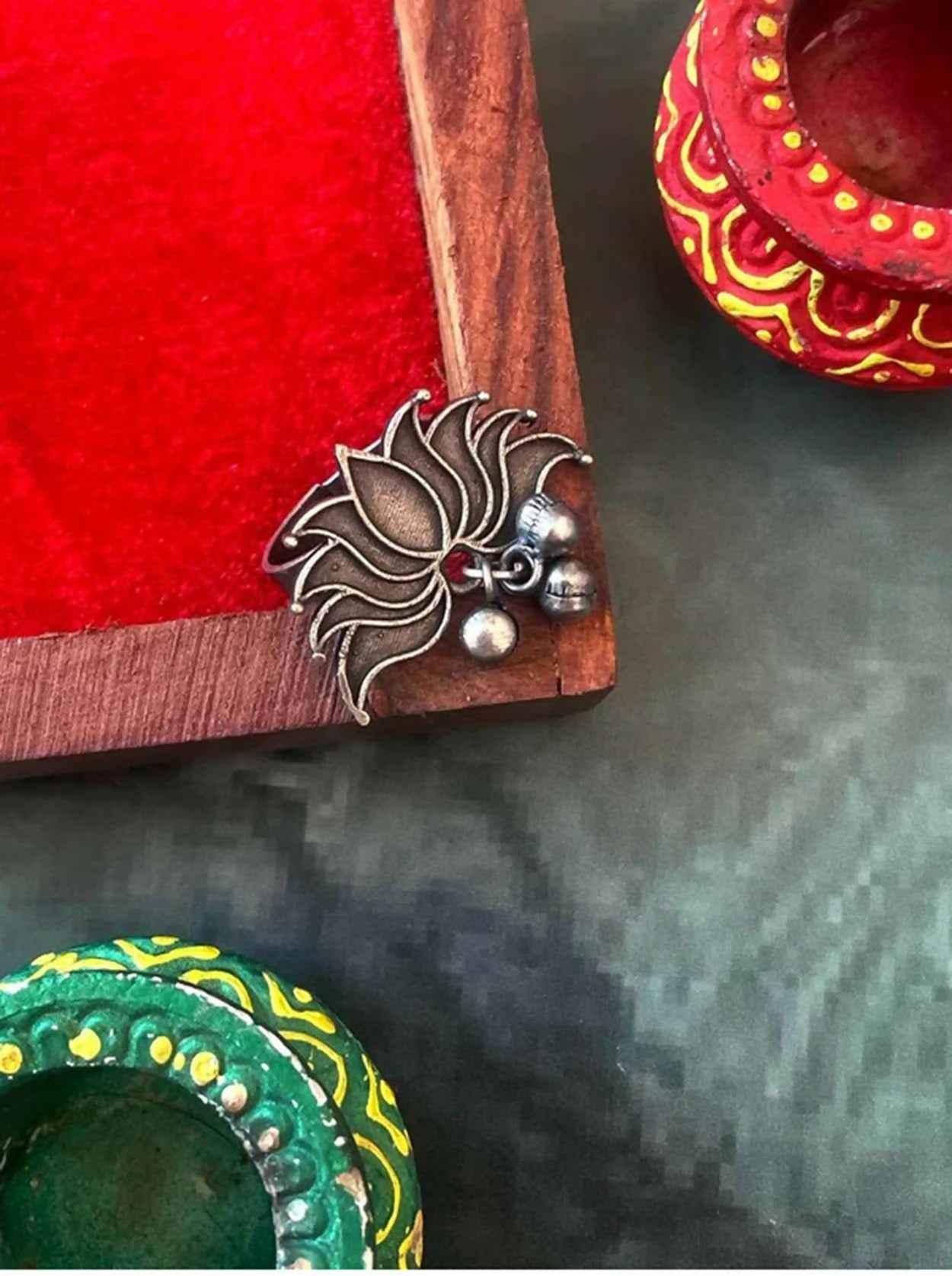 Joban Fashion Oxidized Floral Ring