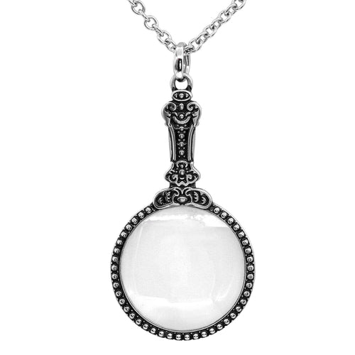 Enchanted Mirror Necklace - Stainless Steel 5X Convex Lens Pendant 27"-29"