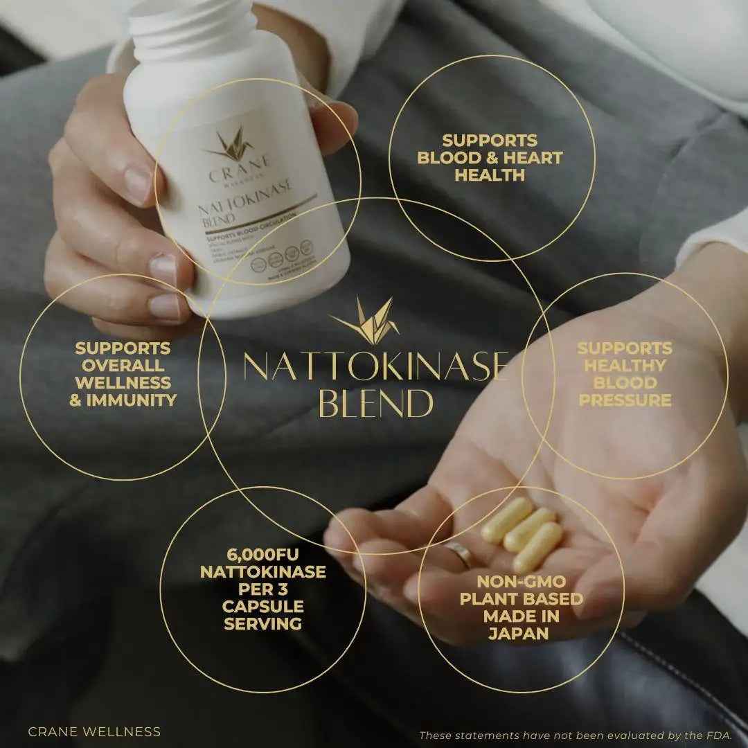 Nattokinase Blend 6,000 FU Cardiovascular Support Capsules by Crane Wellness