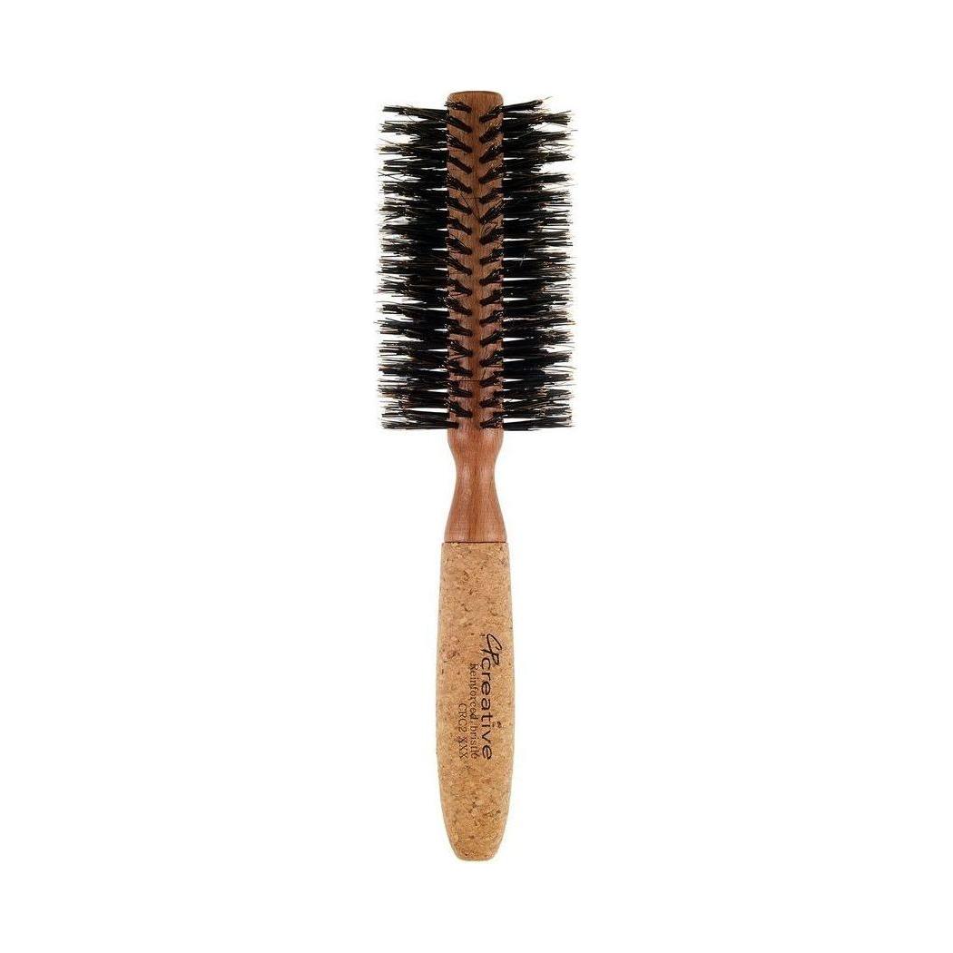 Eco-Friendly Birchwood and Cork Boar Bristle Round Hair Brush by Pasteur Pharmacy
